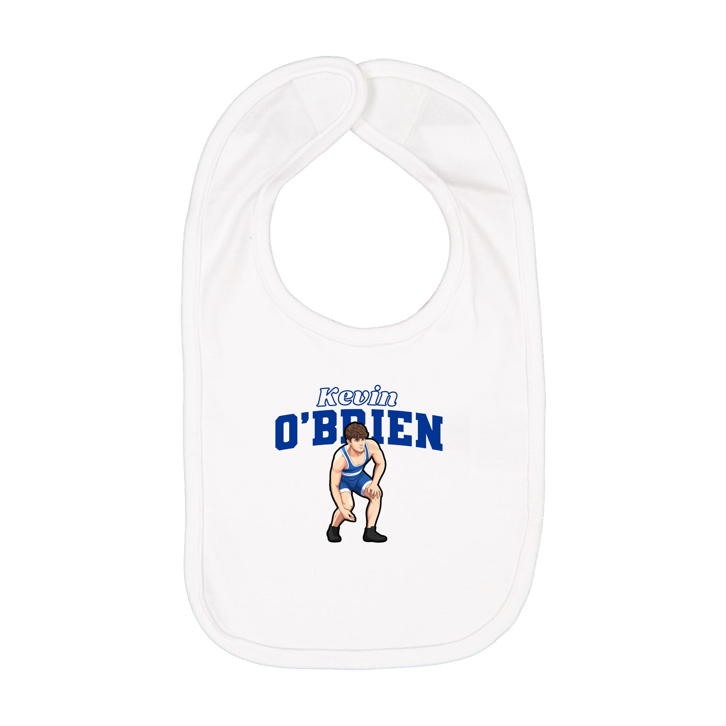 Infant Bib — Name Arch in White