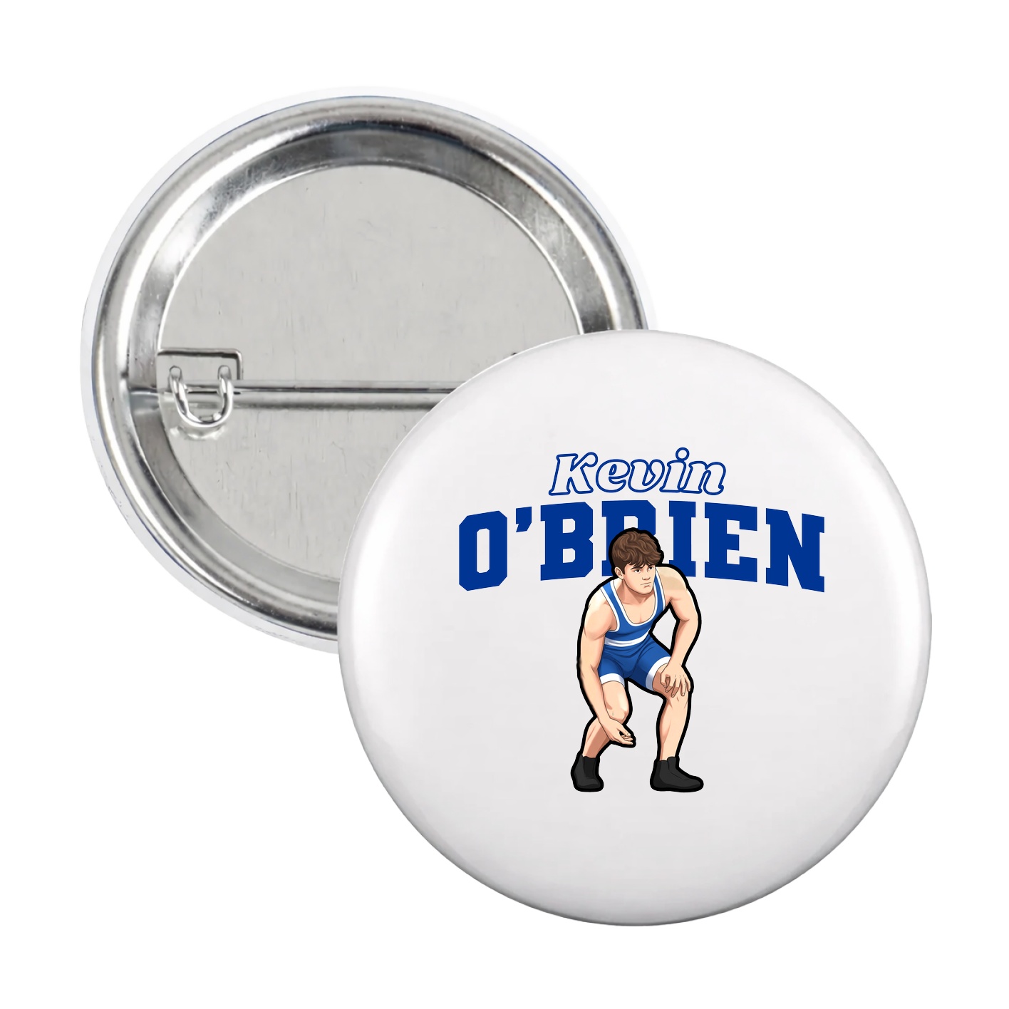 Game Day Button — Name Arch in White