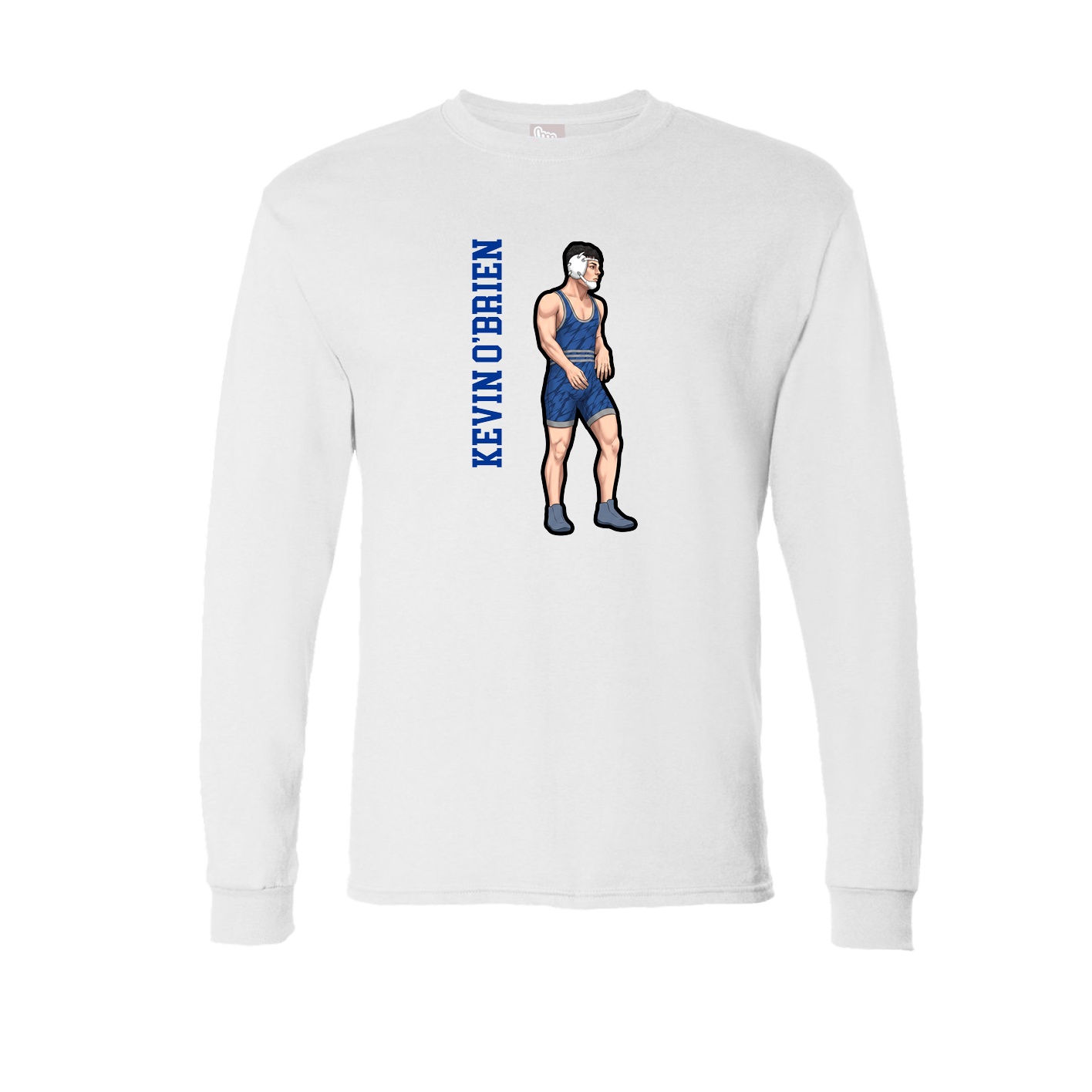 Long Sleeve Tee — Name Vertical in White