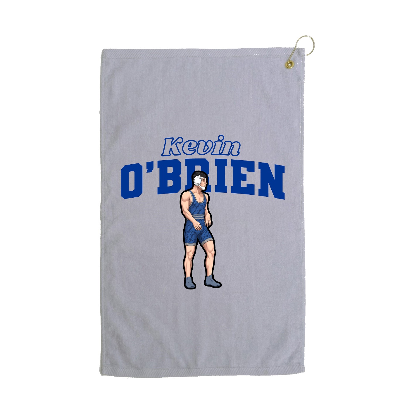 Golf Towel — Name Arch in Grey