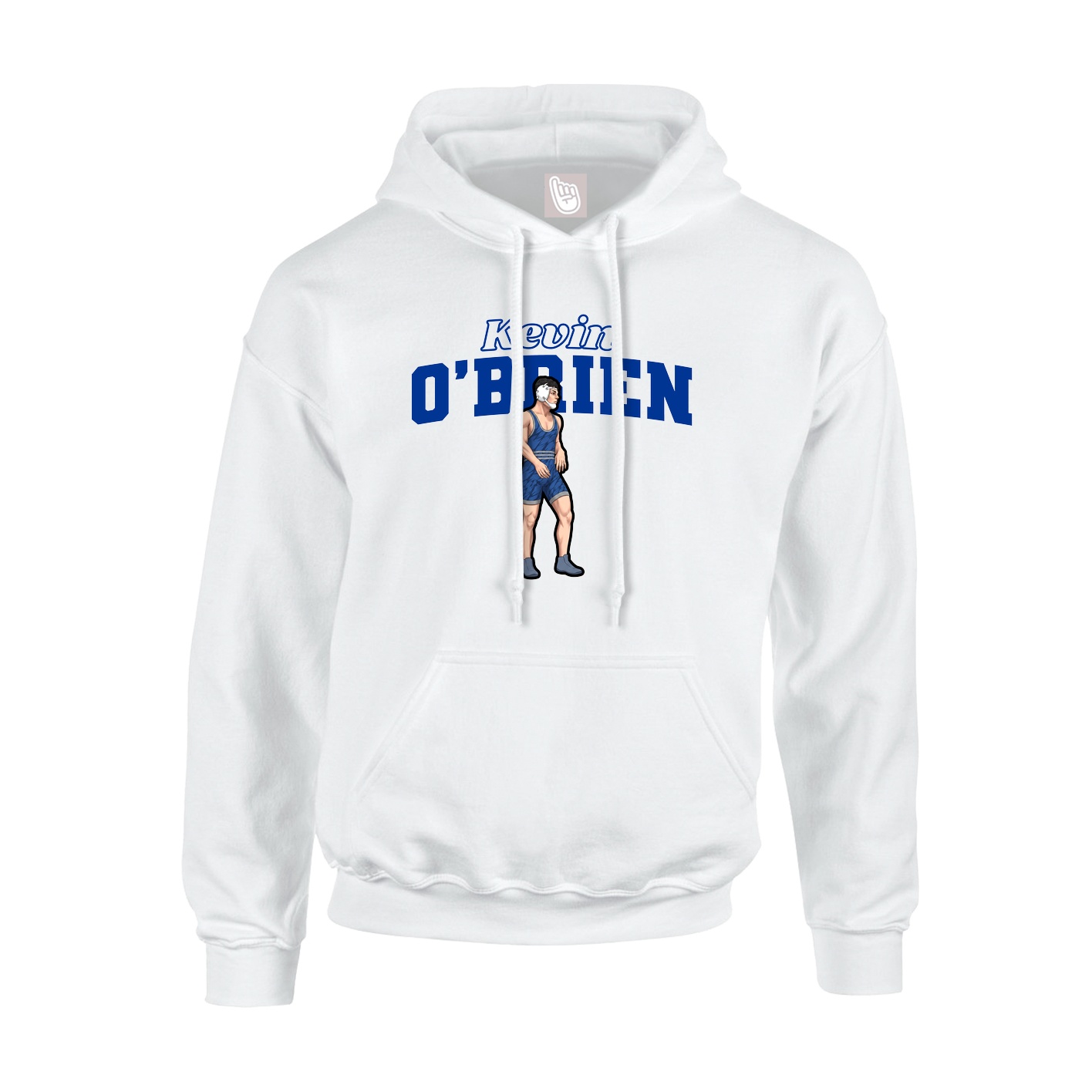 Youth Hoodie — Name Arch in White