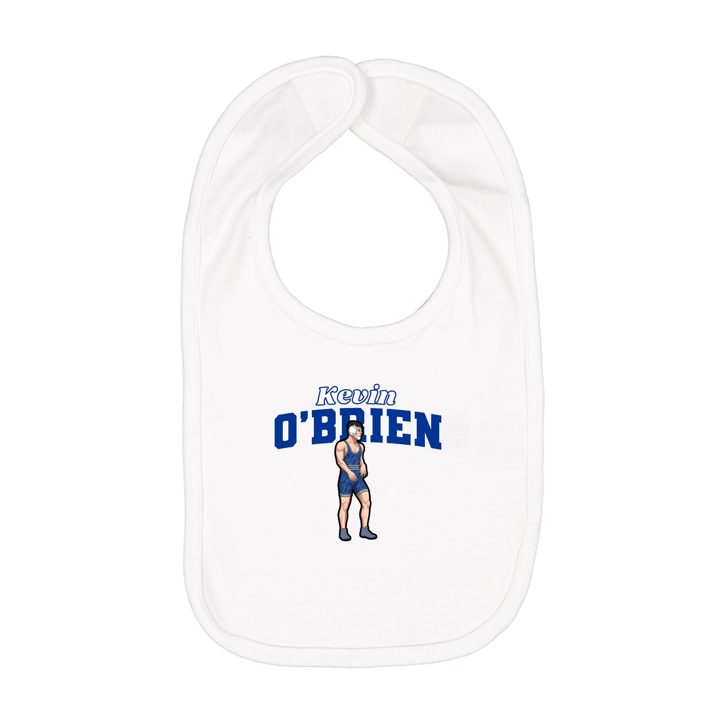 Infant Bib — Name Arch in White