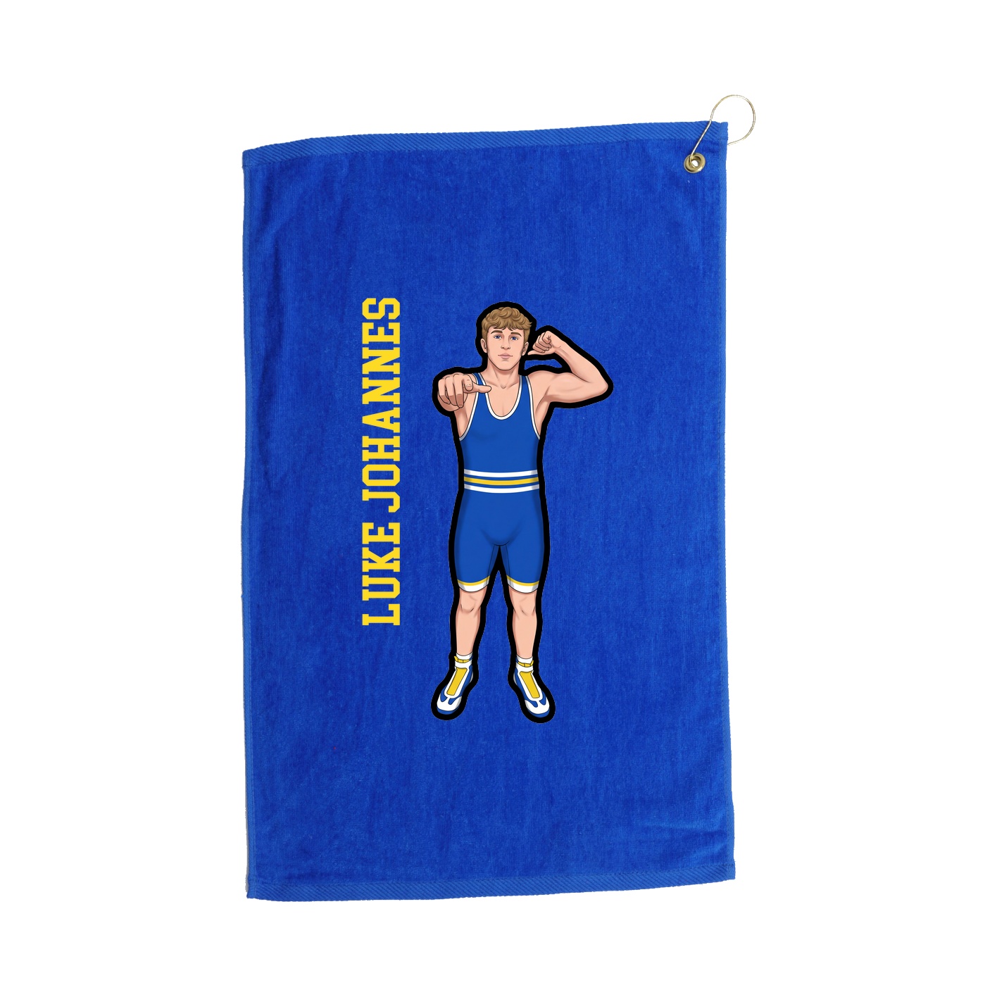 Golf Towel — Name Vertical in Royal
