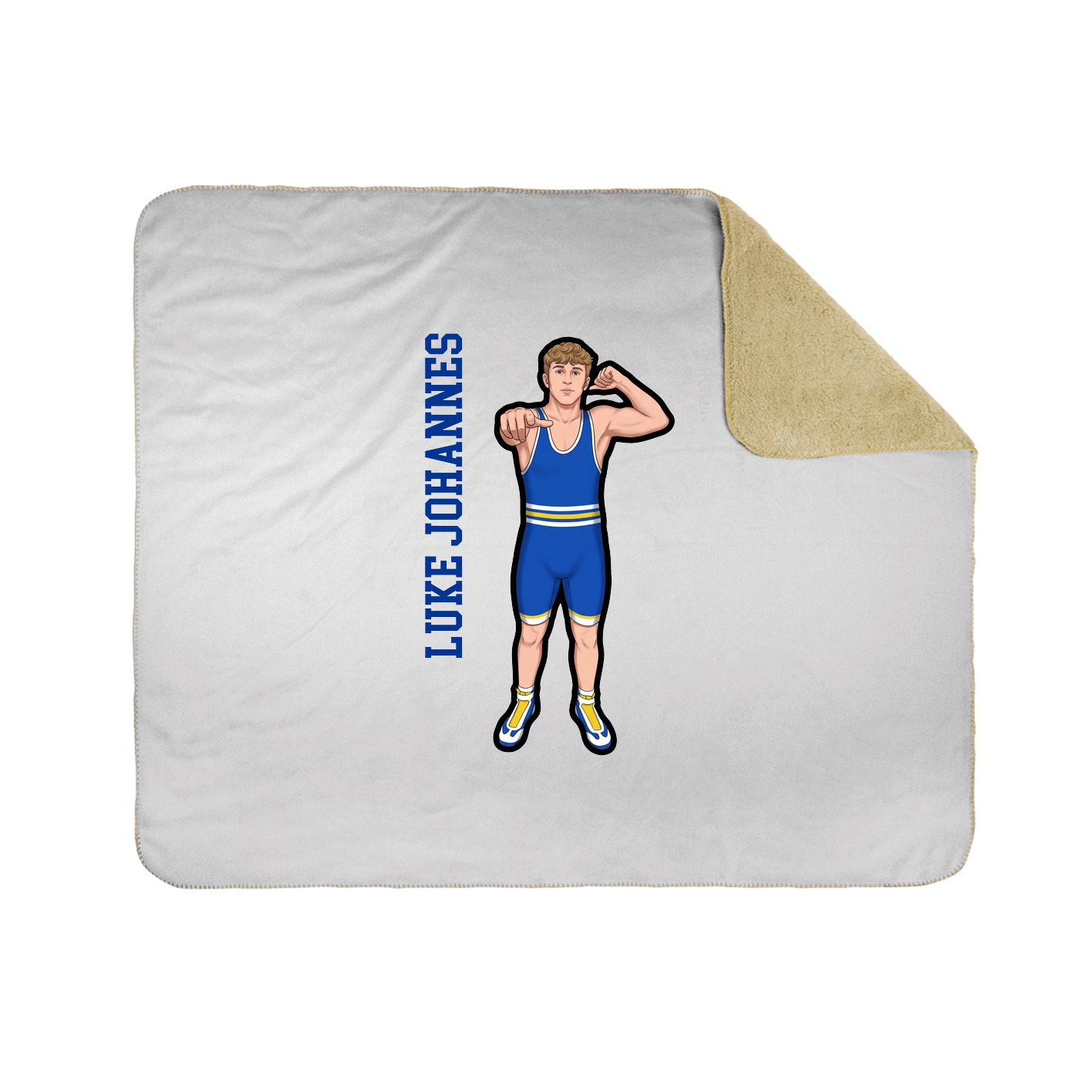 Throw Blanket — Name Vertical in White
