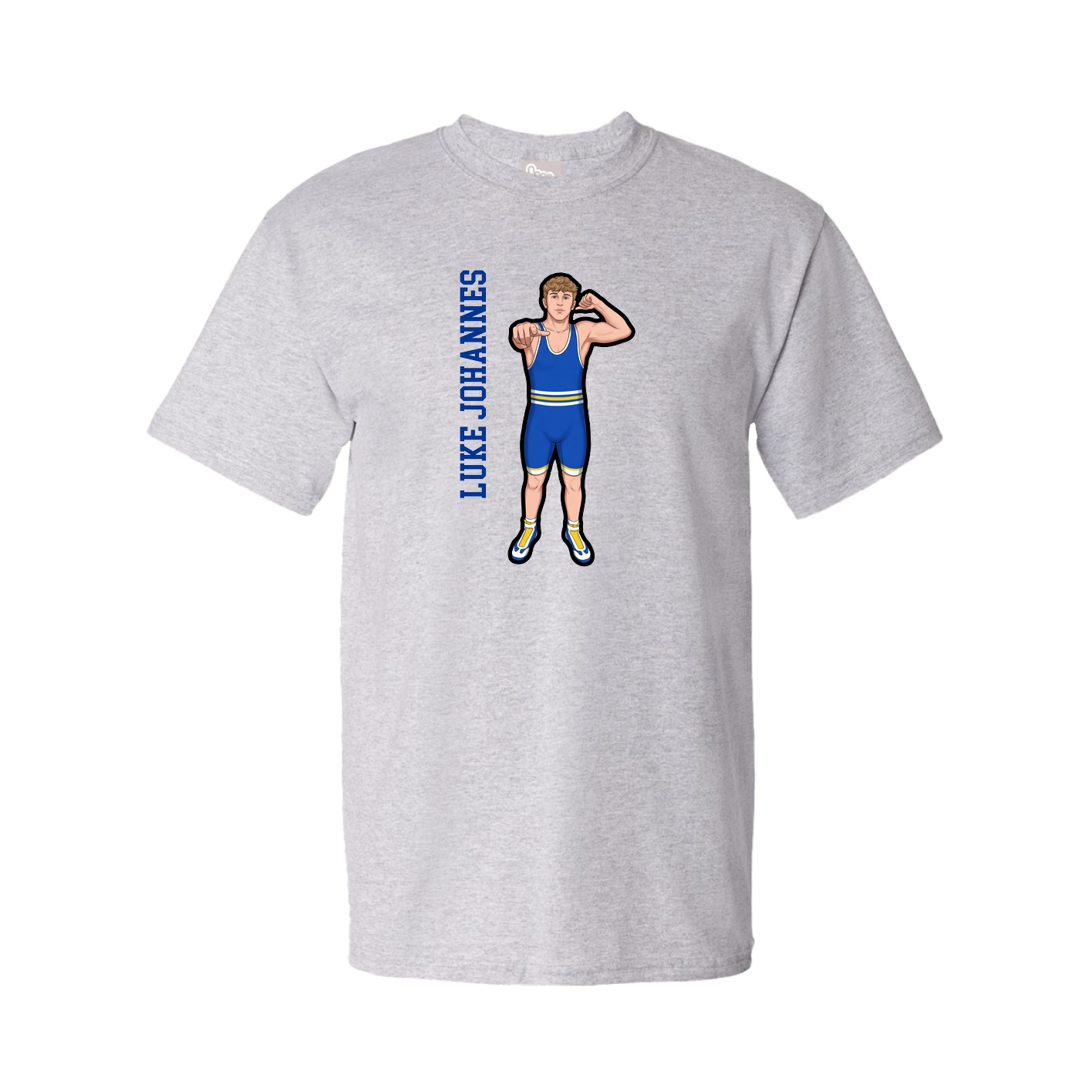 Youth Tee — Name Vertical in Grey