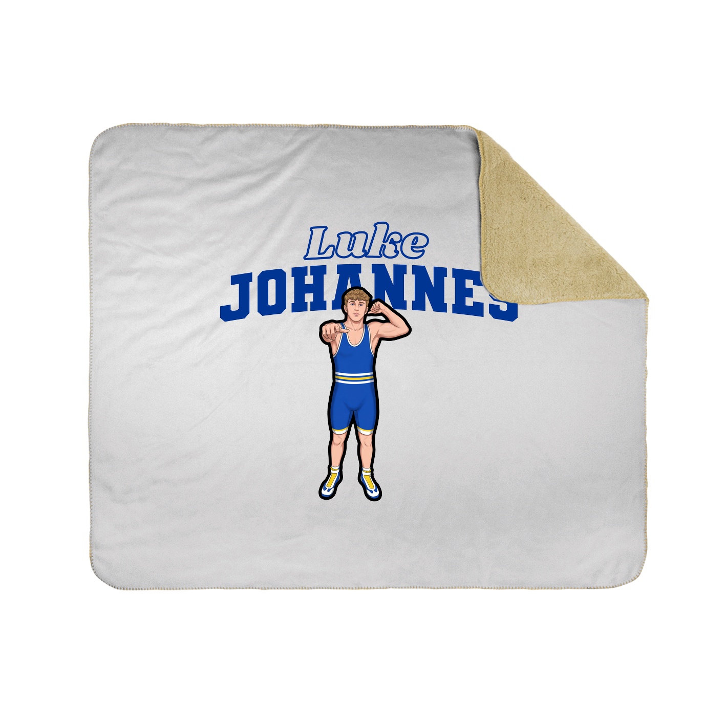 Throw Blanket — Name Arch in White