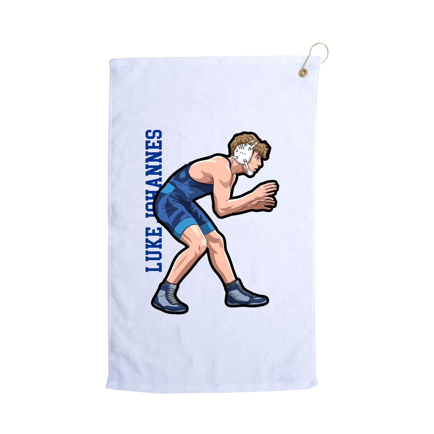 Golf Towel — Name Vertical in White