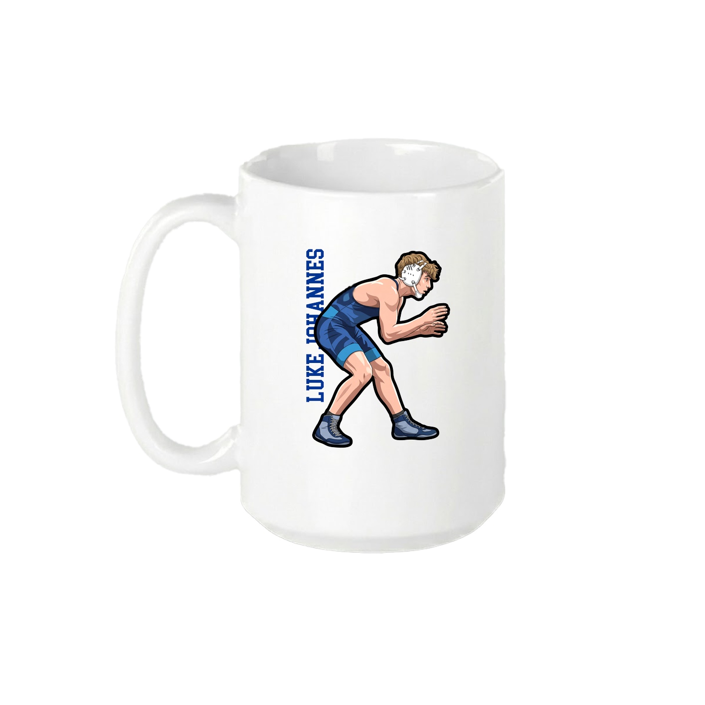 15oz Coffee Mug — Name Vertical in White