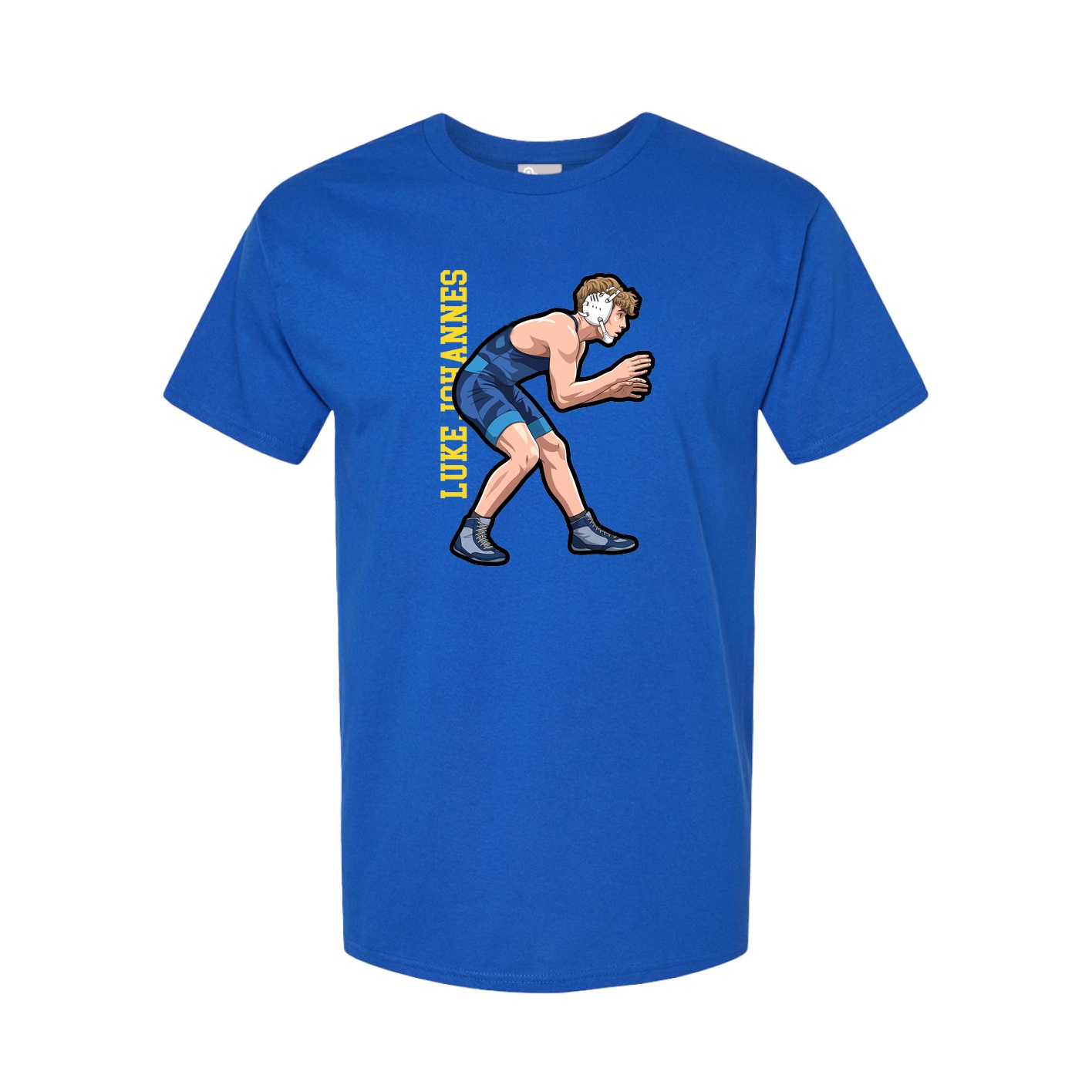 Youth Tee — Name Vertical in Royal