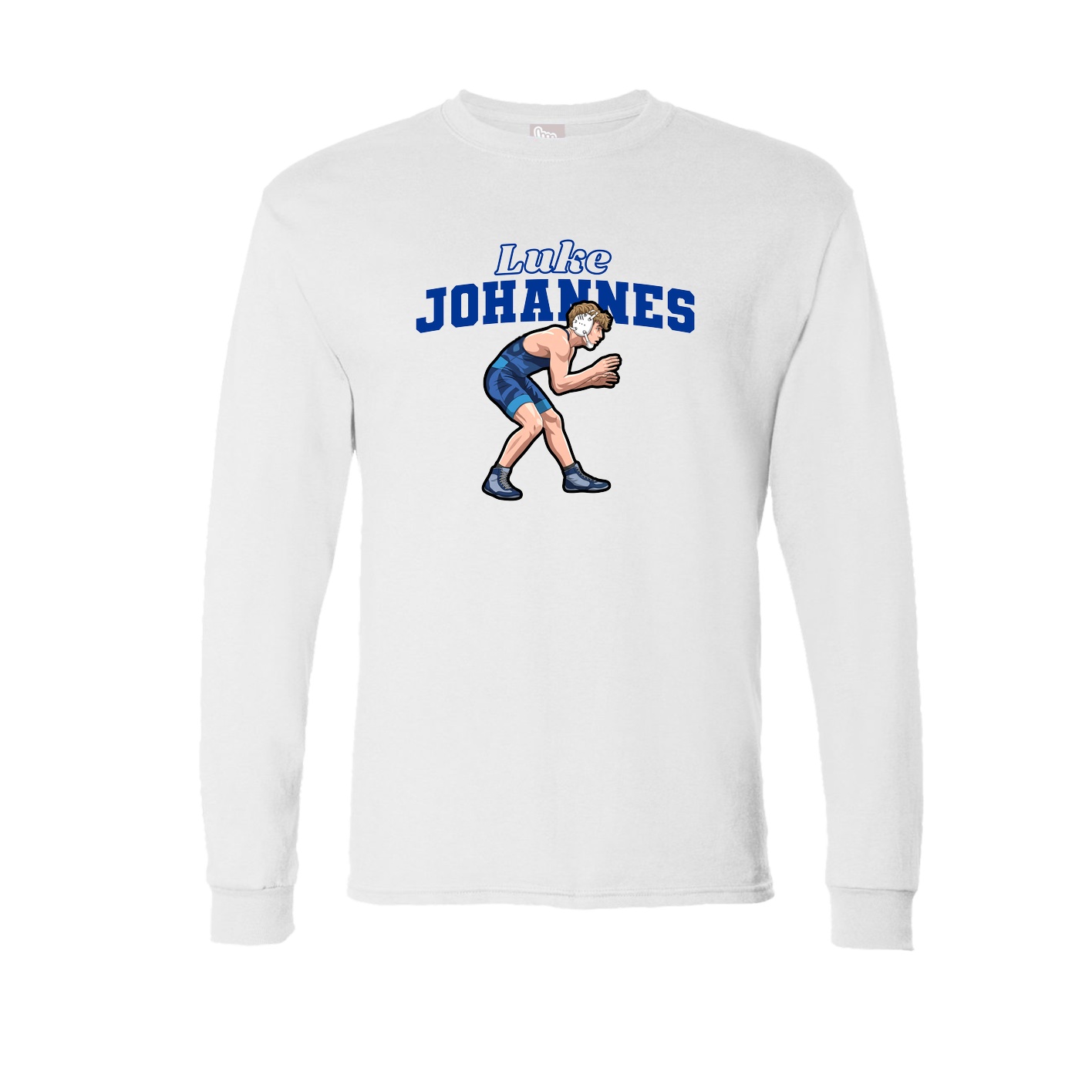 Long Sleeve Tee — Name Arch in White