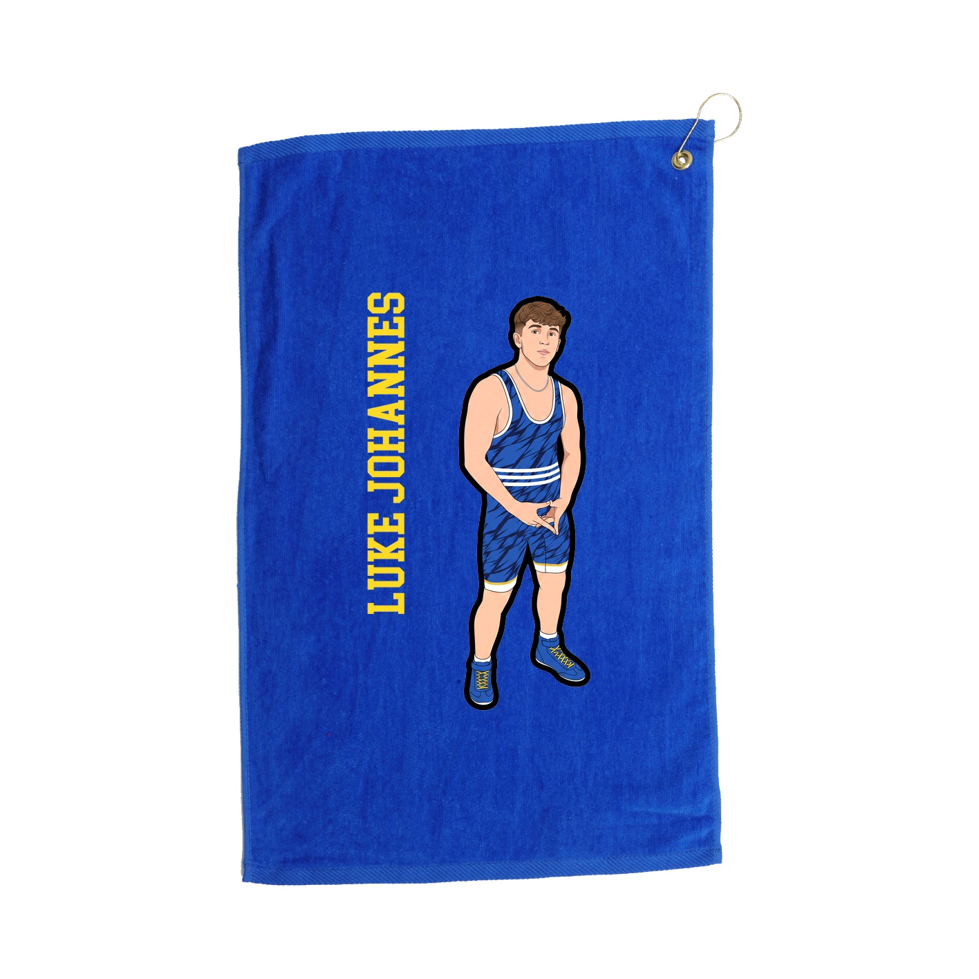 Golf Towel — Name Vertical in Royal