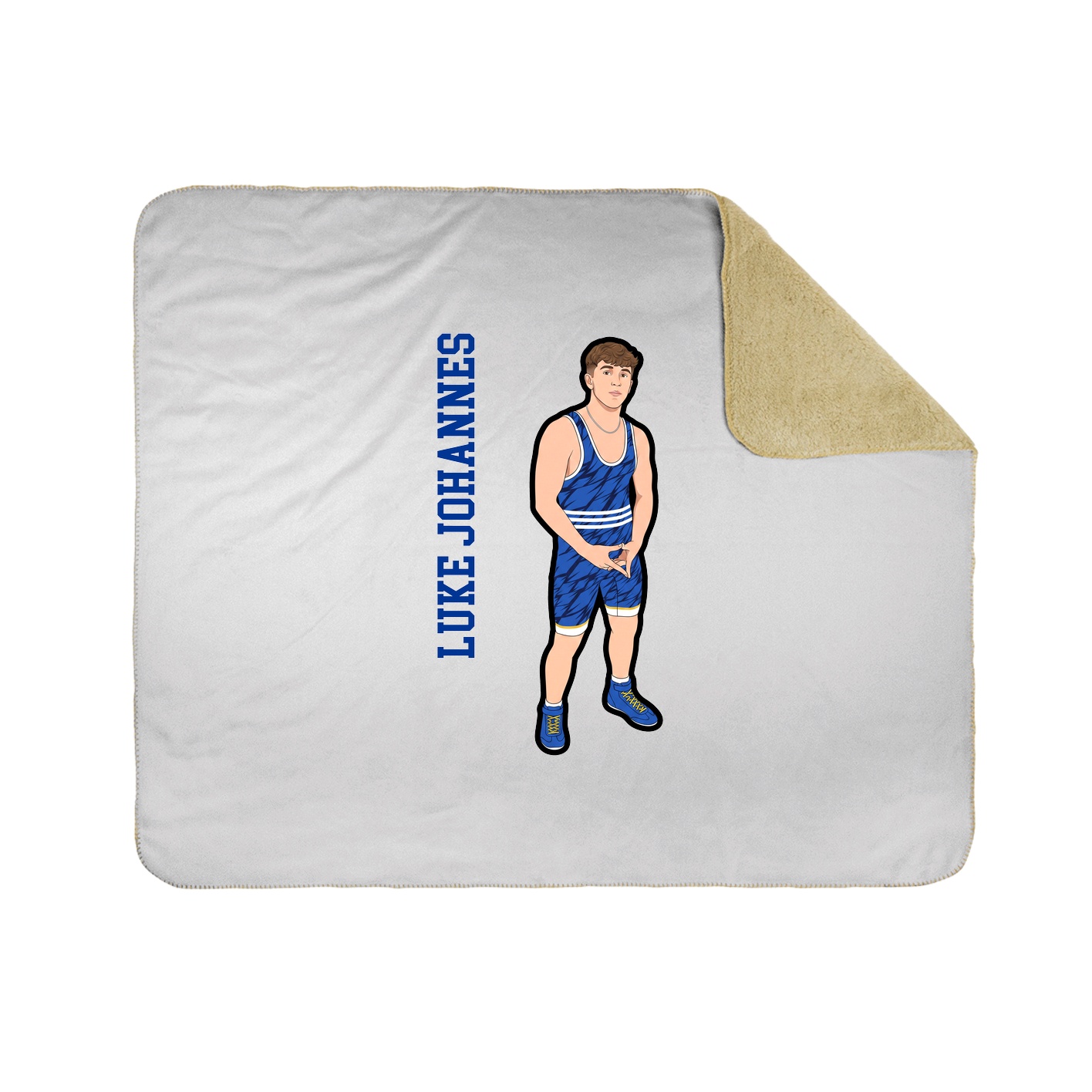 Throw Blanket — Name Vertical in White