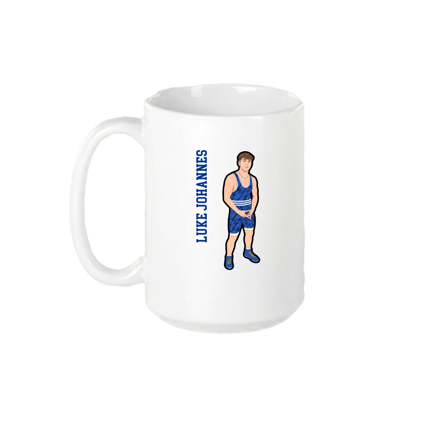 15oz Coffee Mug — Name Vertical in White