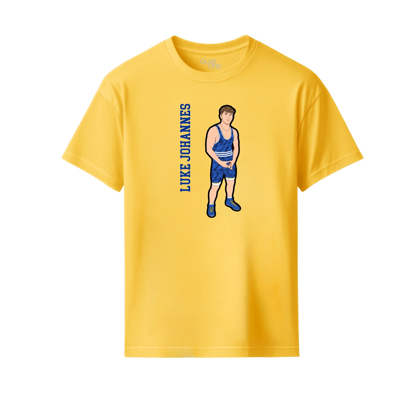 Youth Tee — Name Vertical in Yellow