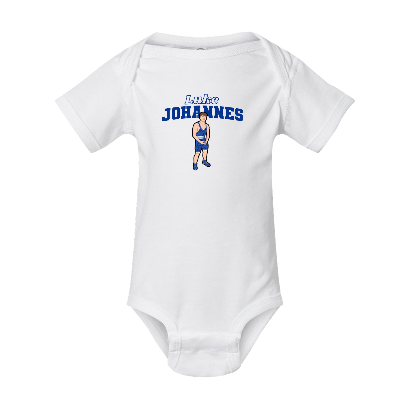 Baby Onesie — Name Arch in White