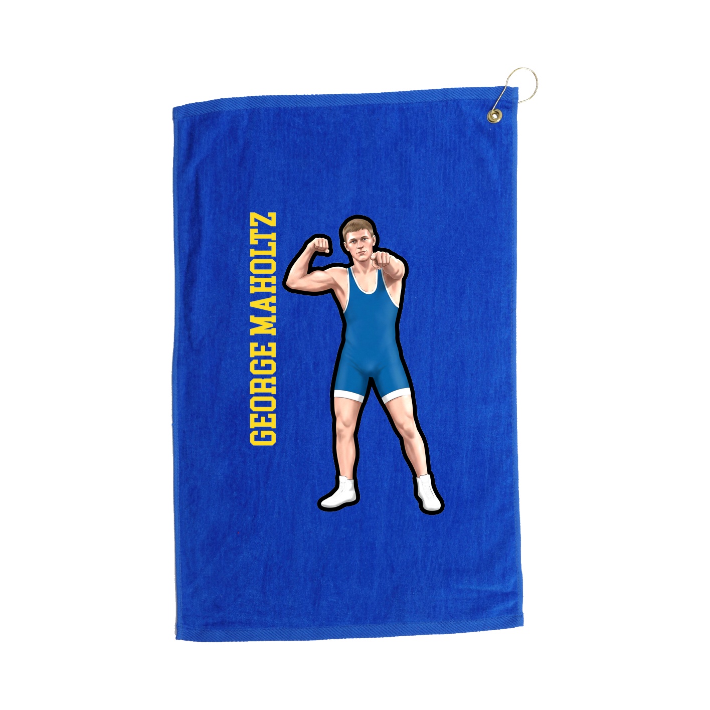 Golf Towel — Name Vertical in Royal