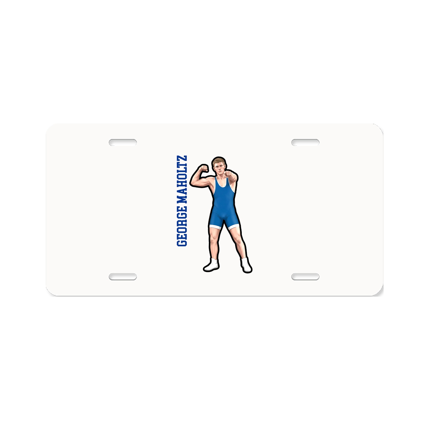 License Plate — Name Vertical in Classic