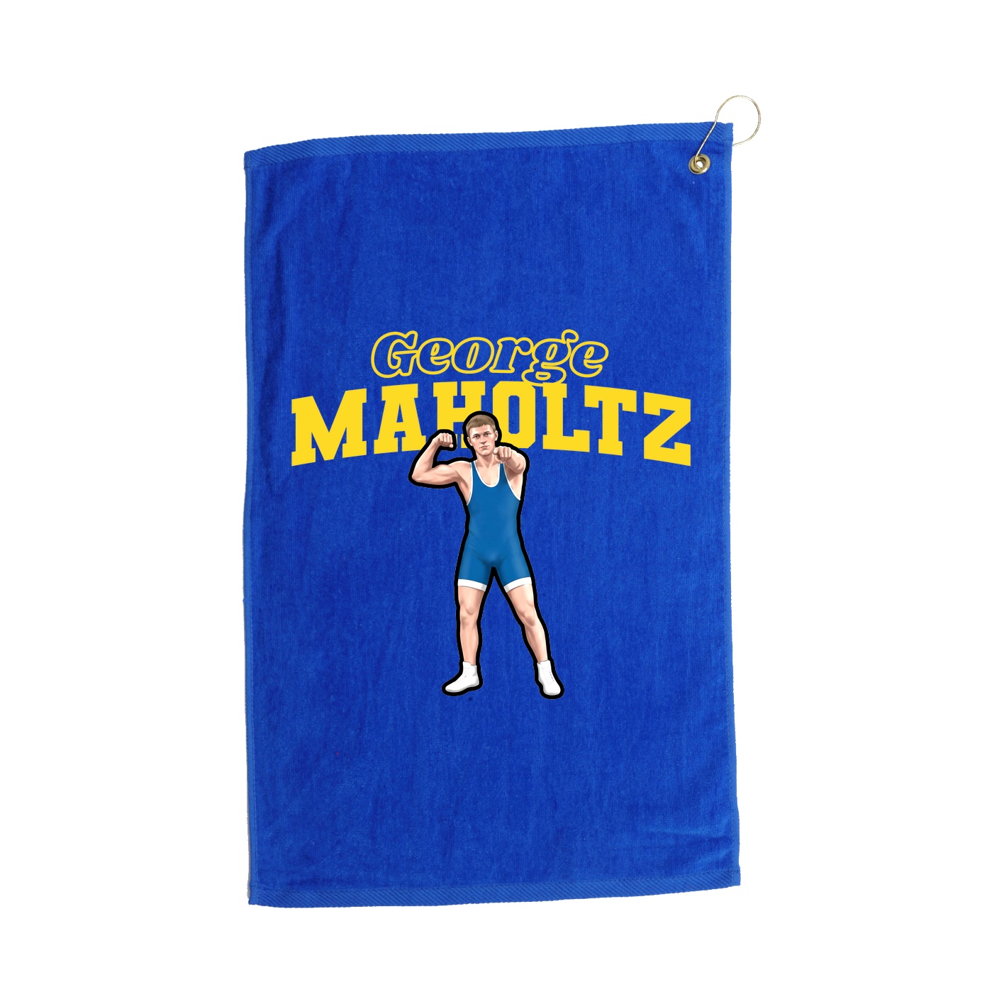 Golf Towel — Name Arch in Royal