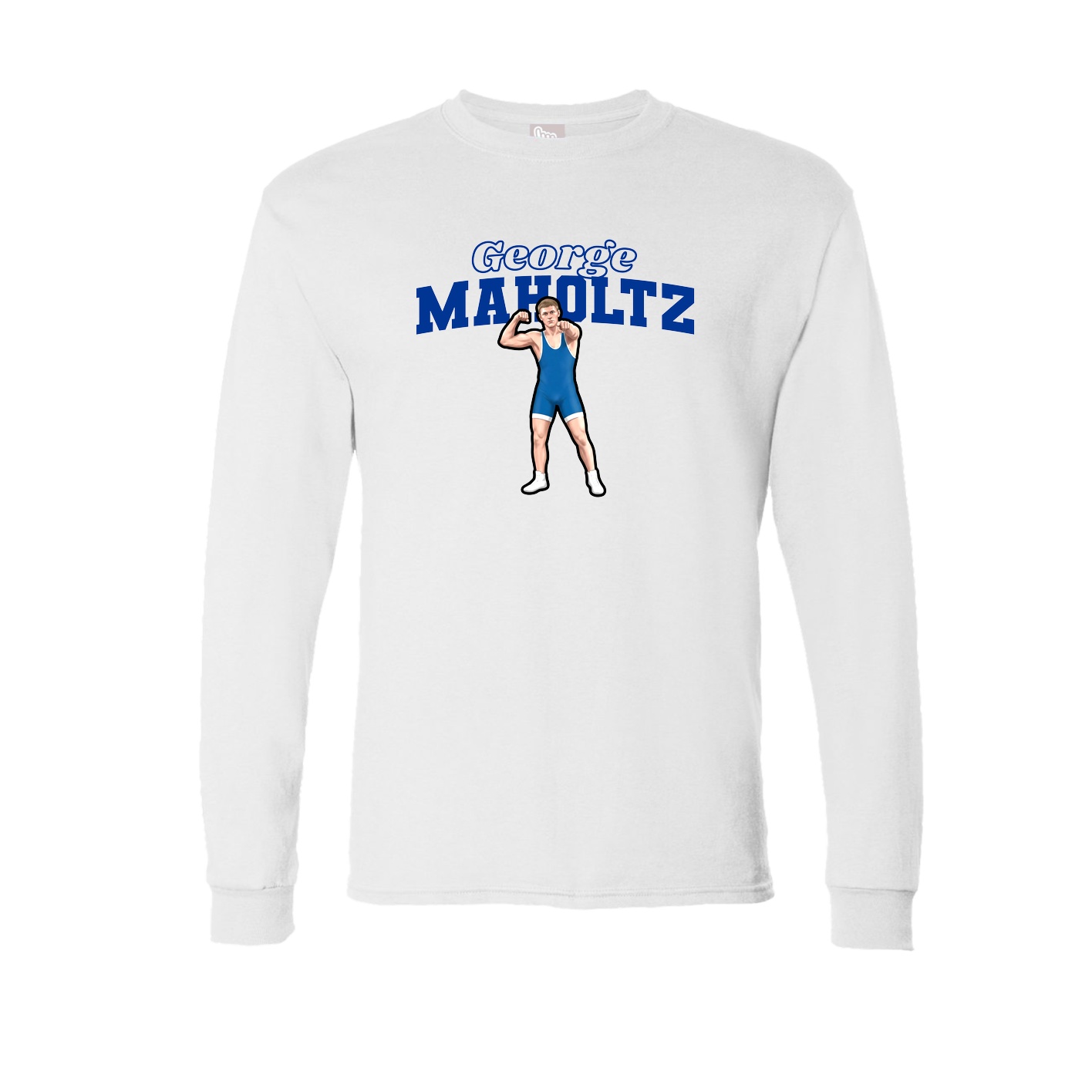 Long Sleeve Tee — Name Arch in White
