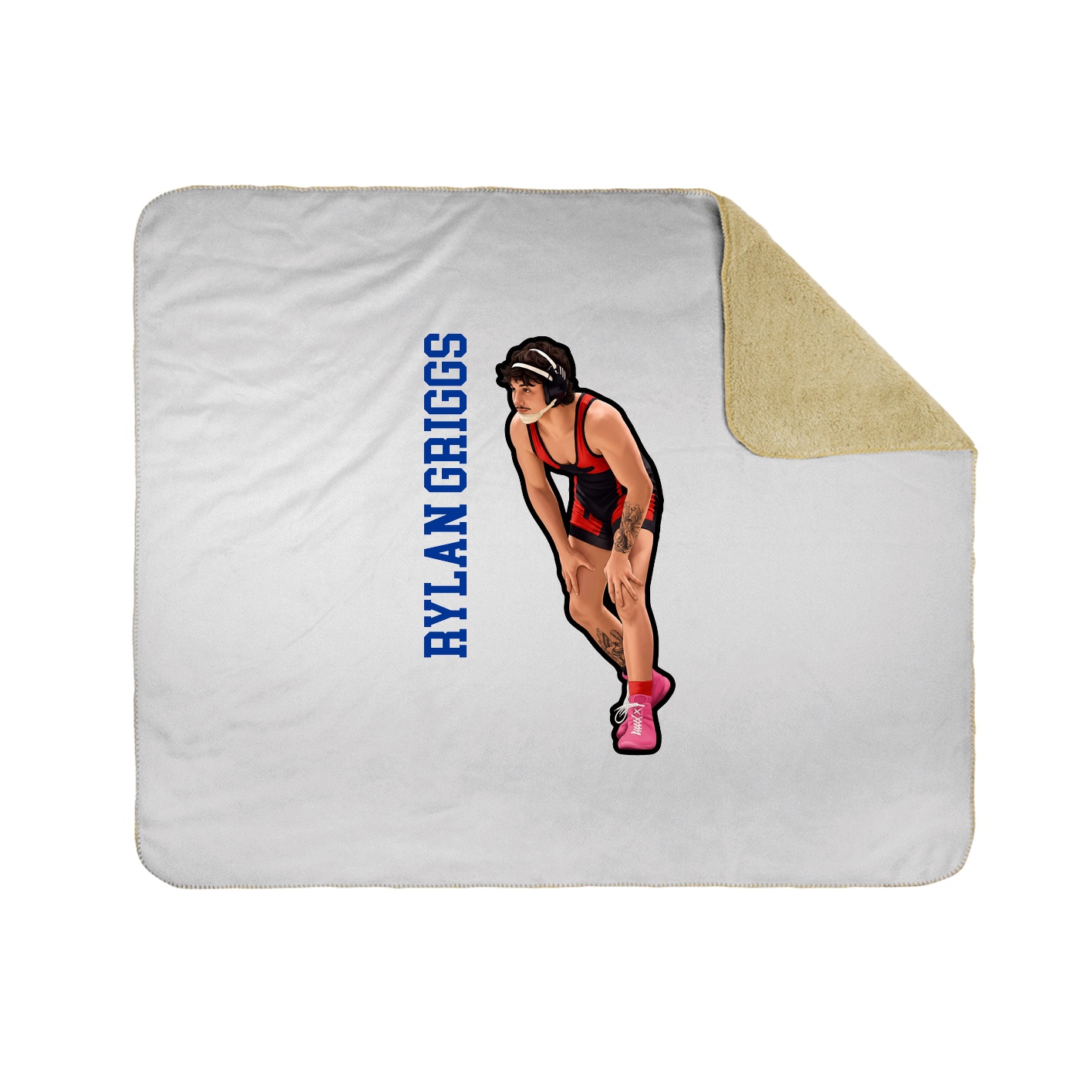 Throw Blanket — Name Vertical in White