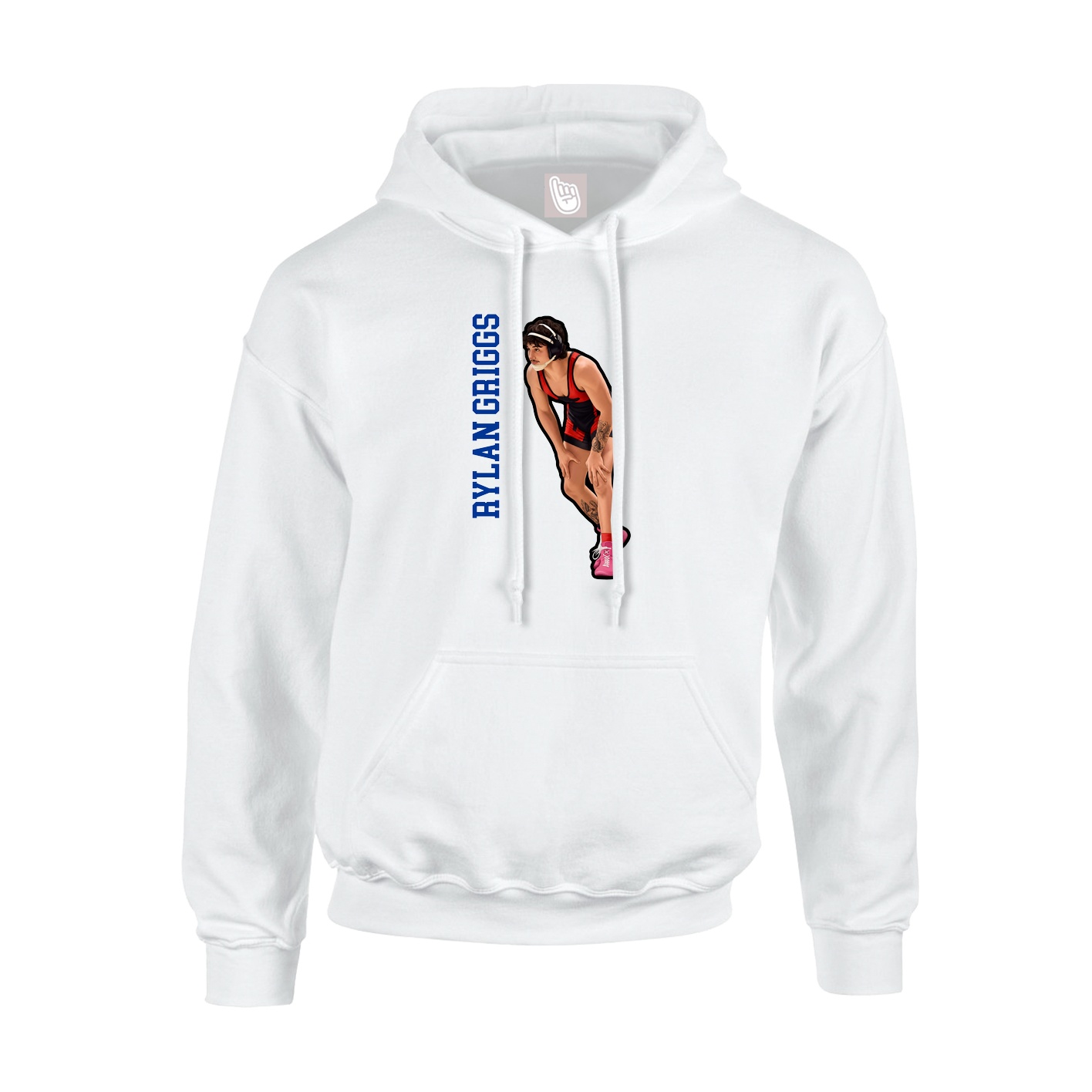 Hoodie — Name Vertical in White