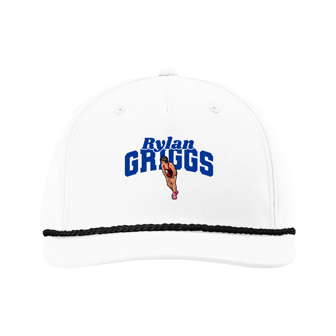 Five-Panel Classic Rope Cap — Signature Arch in White