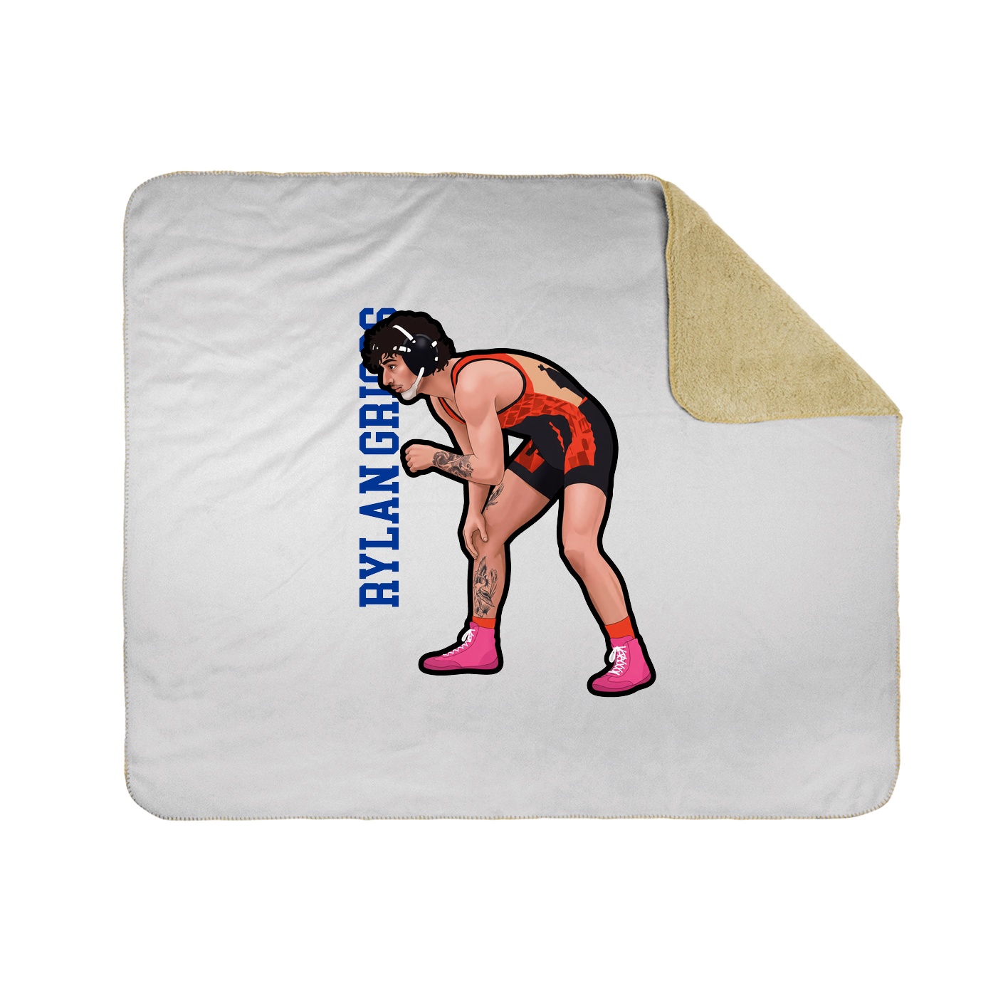 Throw Blanket — Name Vertical in White