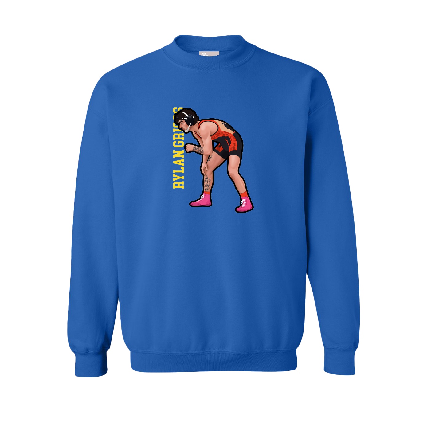 Fleece Crew — Name Vertical in Royal