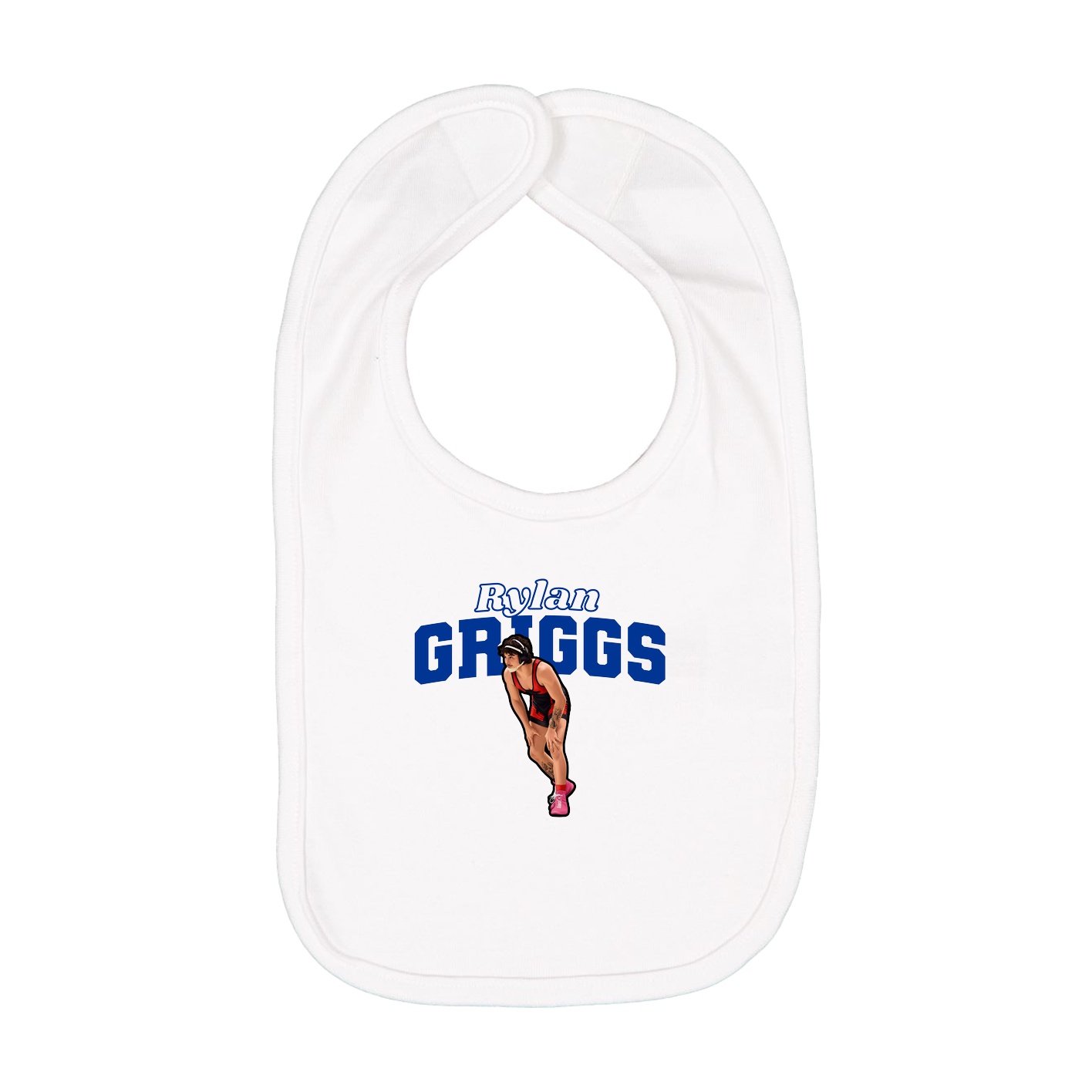 Infant Bib — Name Arch in White
