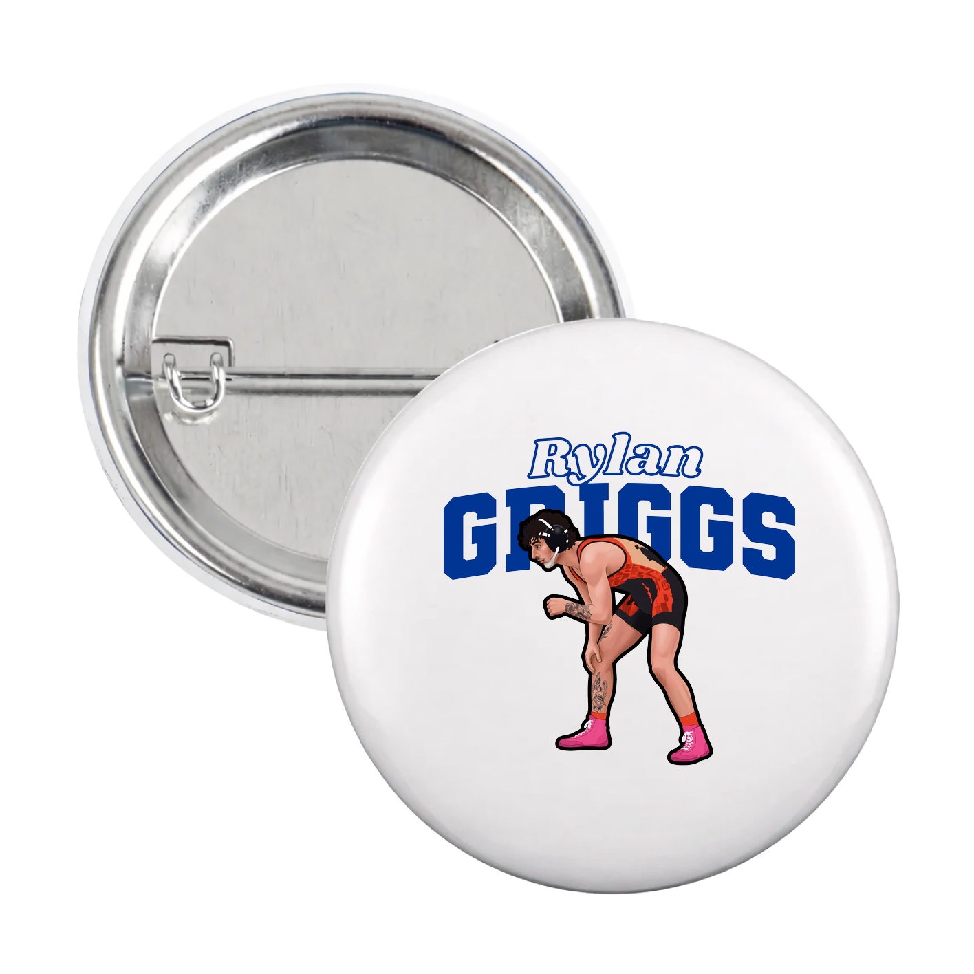 Game Day Button — Name Arch in White