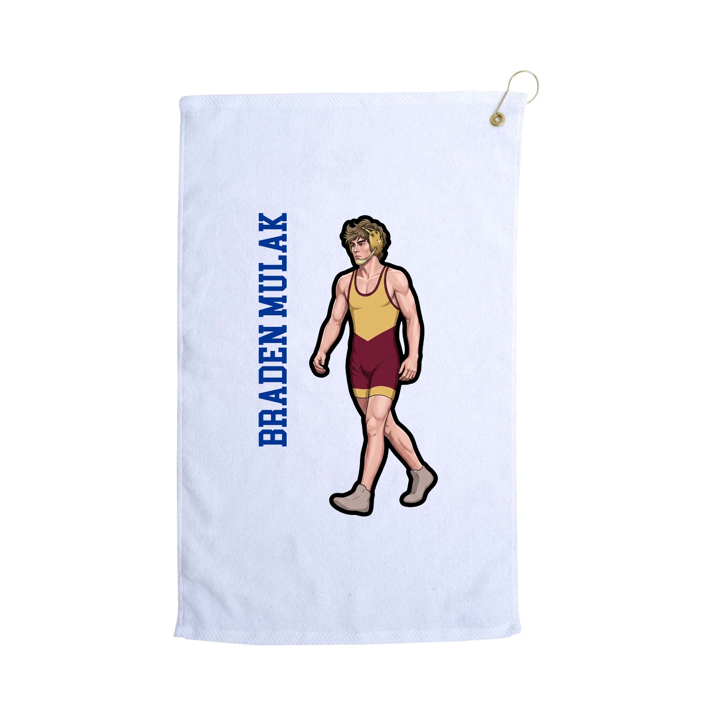 Golf Towel — Name Vertical in White