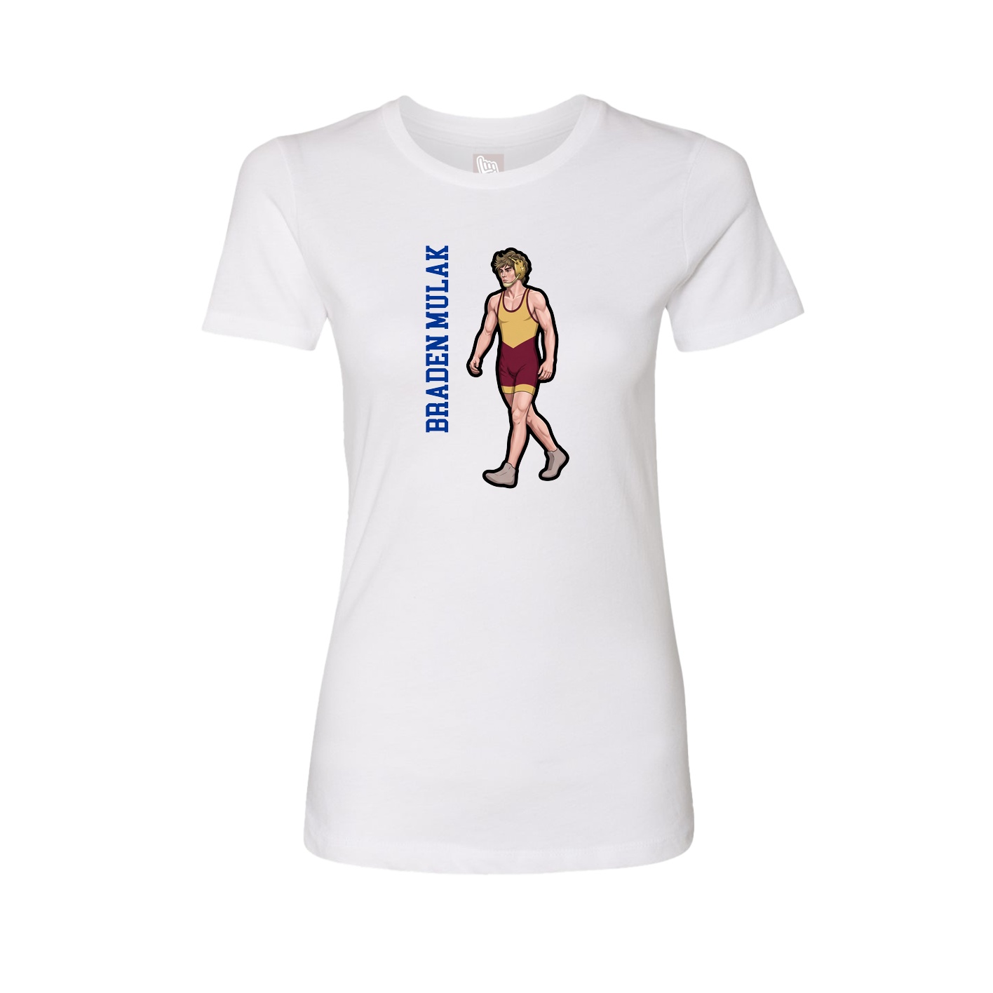 Fitted Women's Tee — Name Vertical in White