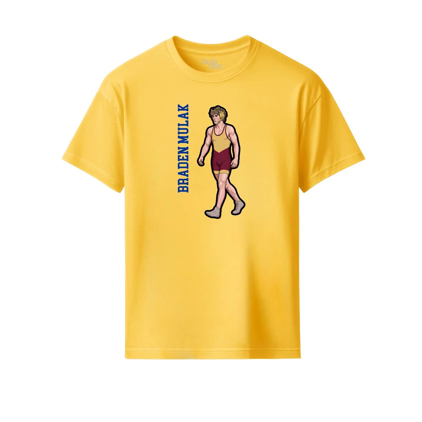 Youth Tee — Name Vertical in Yellow