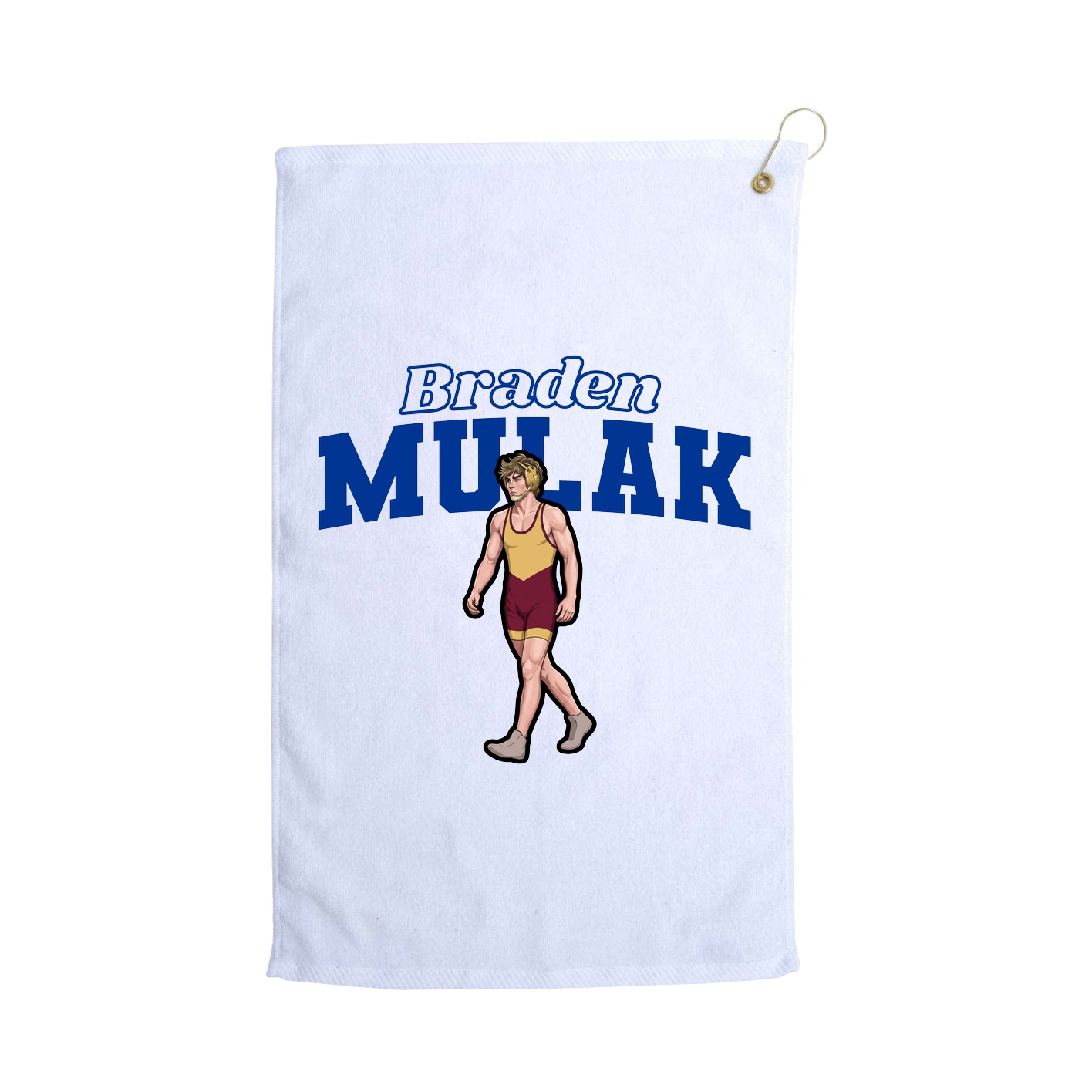 Golf Towel — Name Arch in White