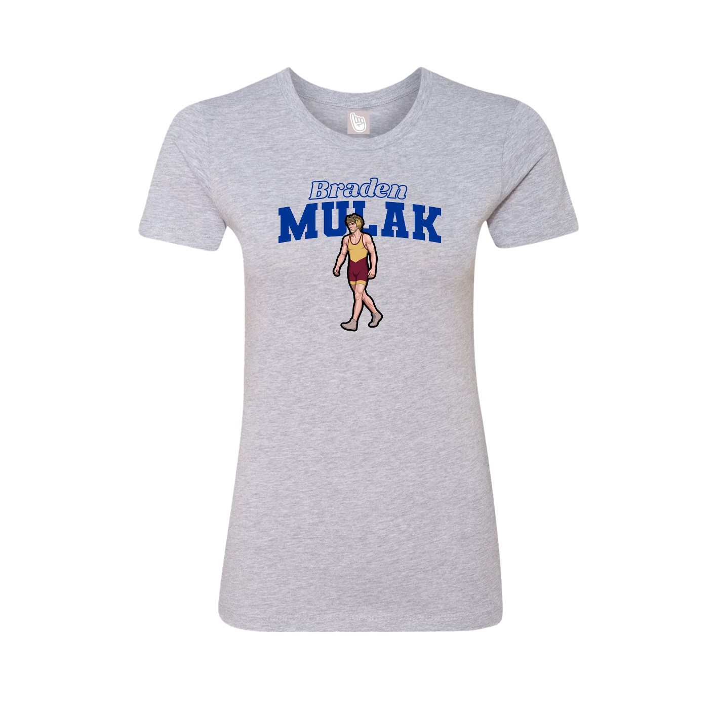 Fitted Women's Tee — Name Arch in Grey