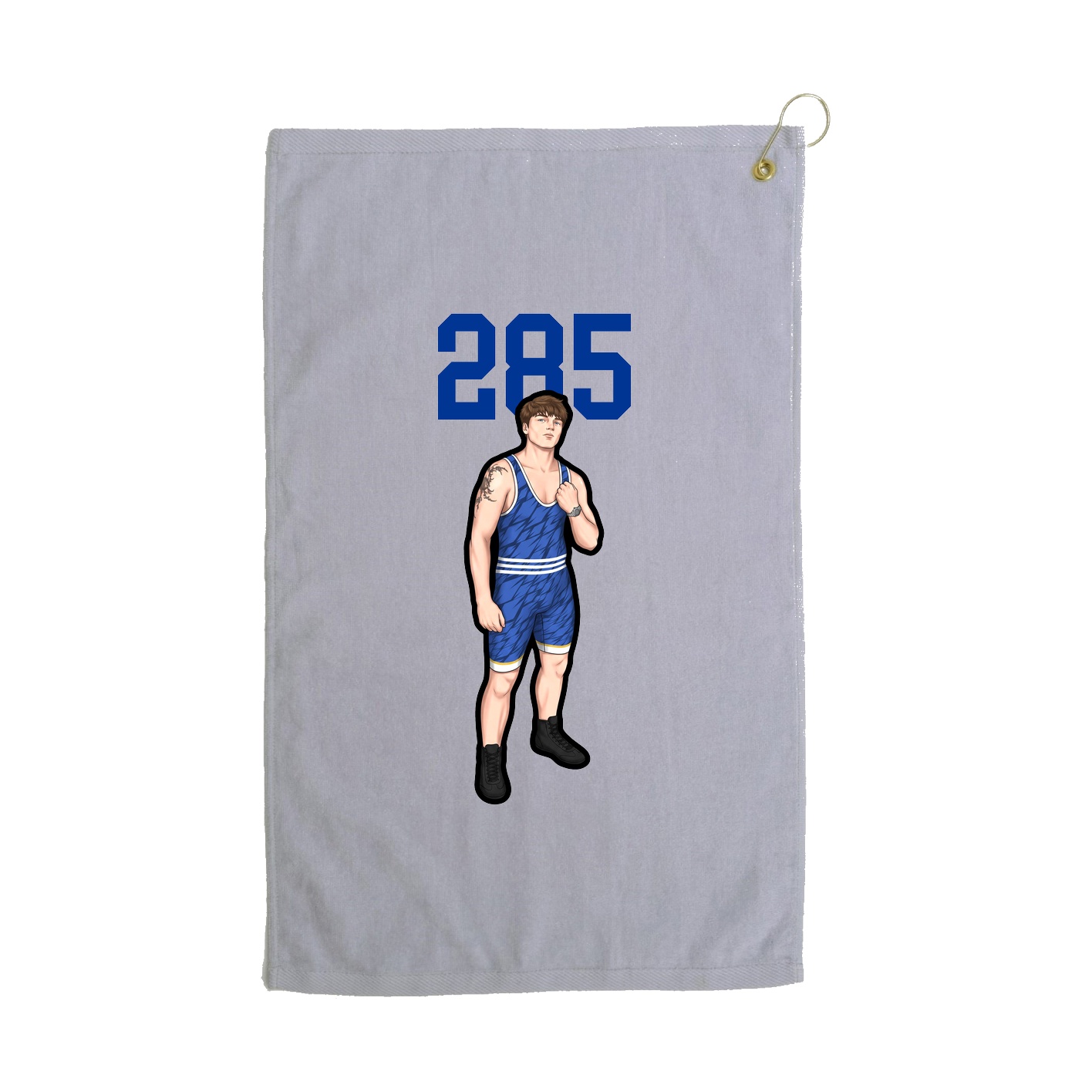 Golf Towel — Number Top in Grey