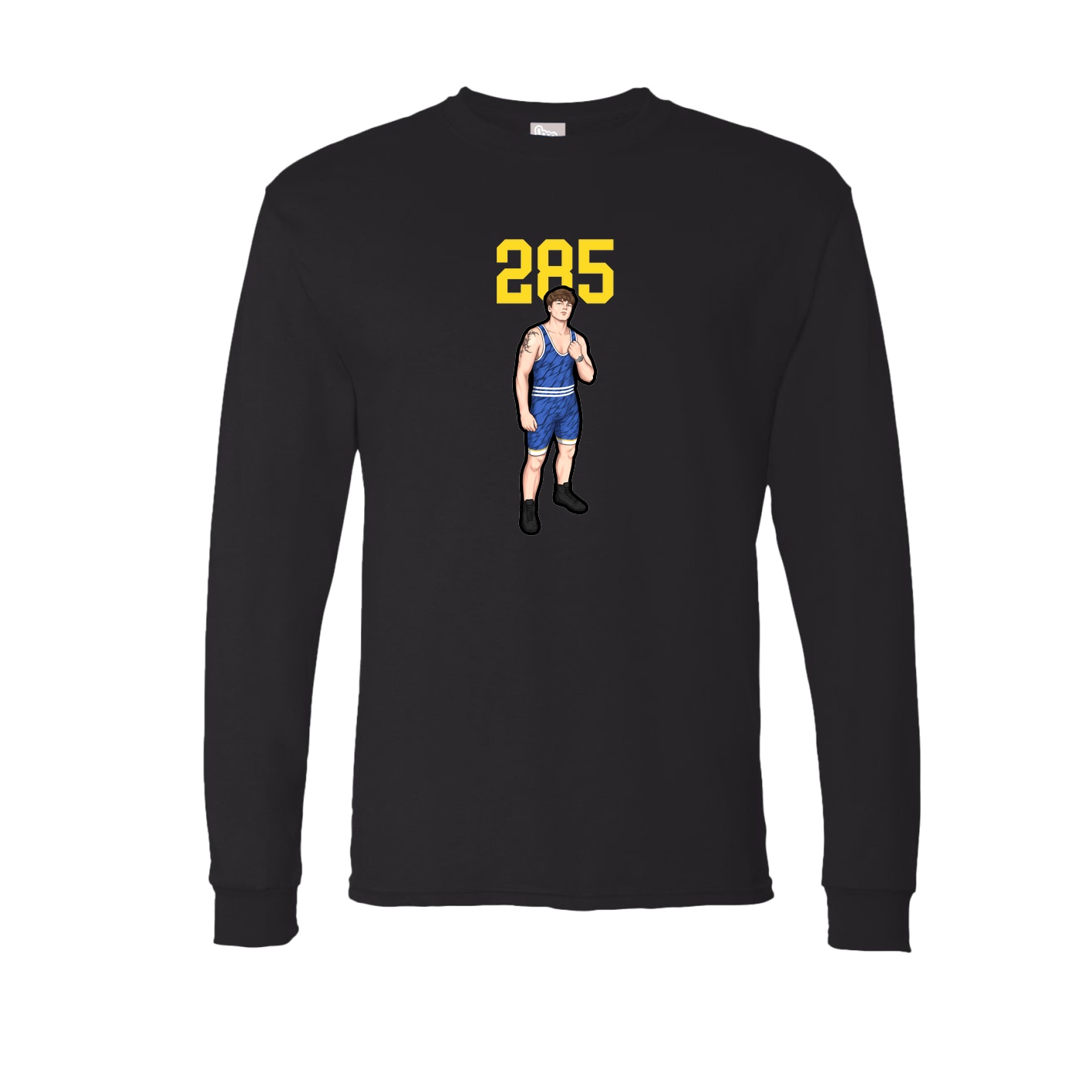 Long Sleeve Tee — Number Top in Black