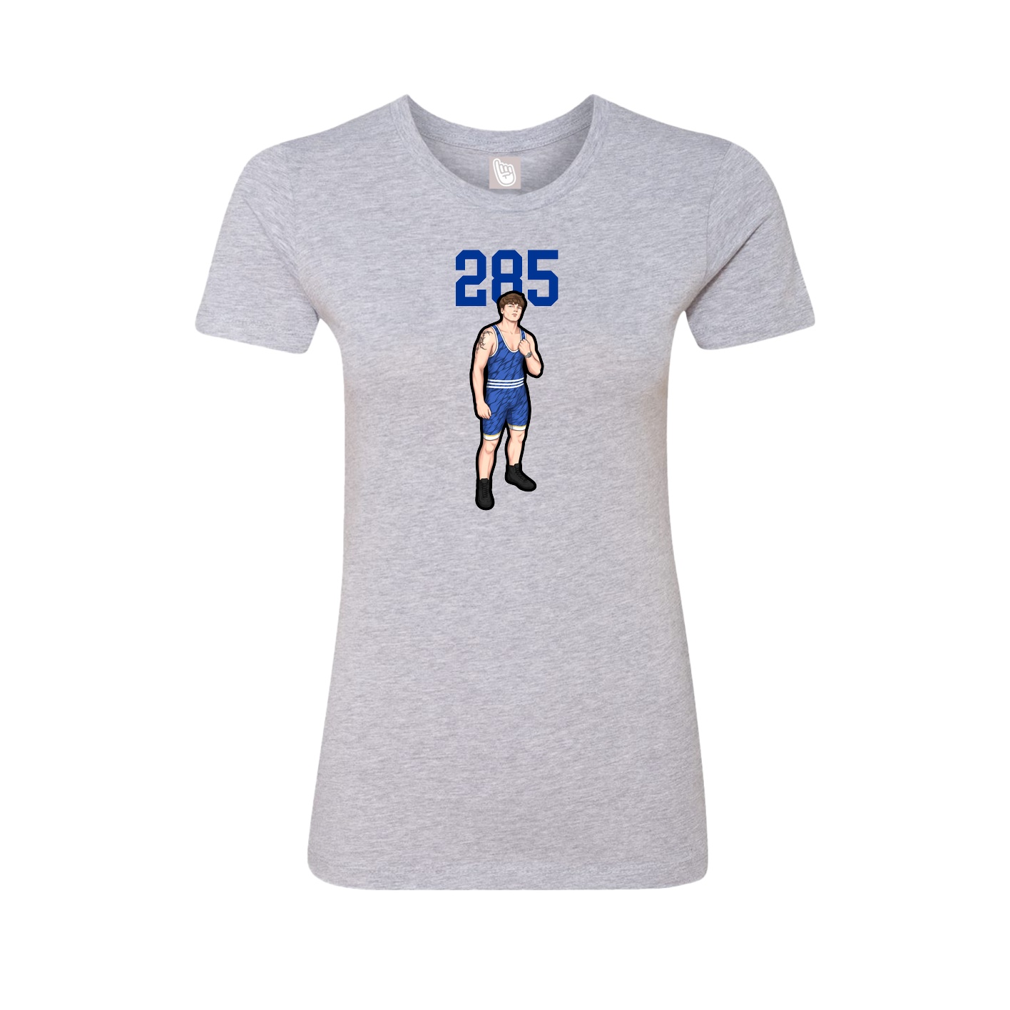Fitted Women's Tee — Number Top in Grey