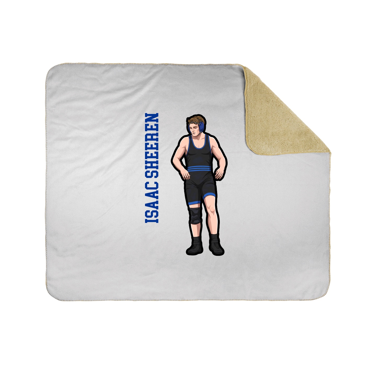 Throw Blanket — Name Vertical in White
