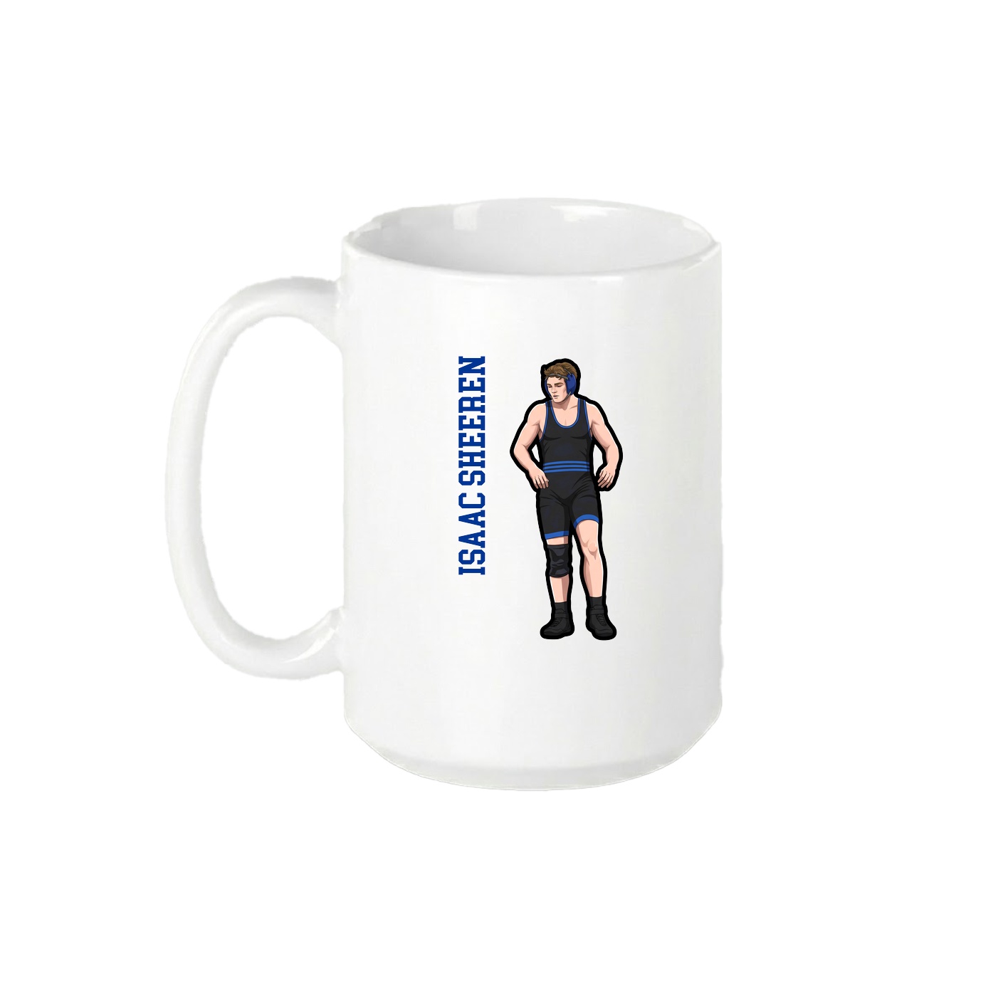 15oz Coffee Mug — Name Vertical in White