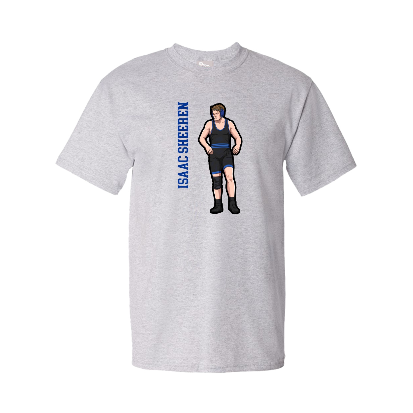 Youth Tee — Name Vertical in Grey