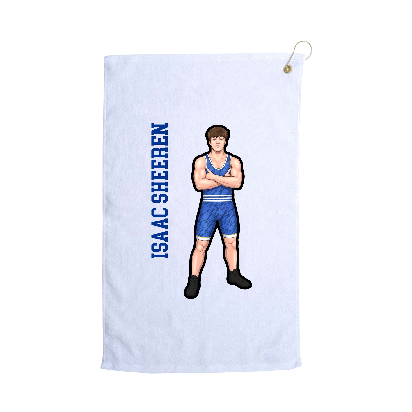 Golf Towel — Name Vertical in White