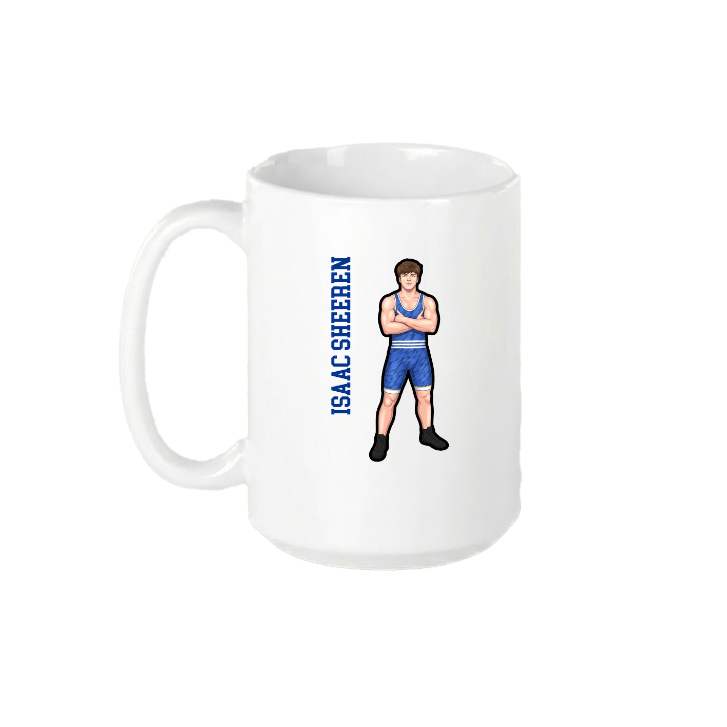 15oz Coffee Mug — Name Vertical in White