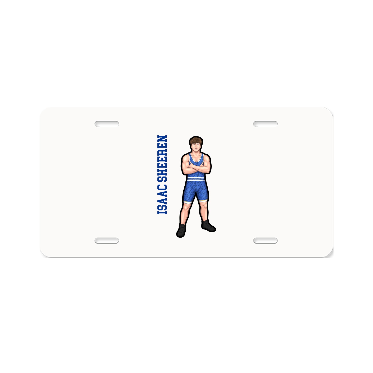License Plate — Name Vertical in Classic
