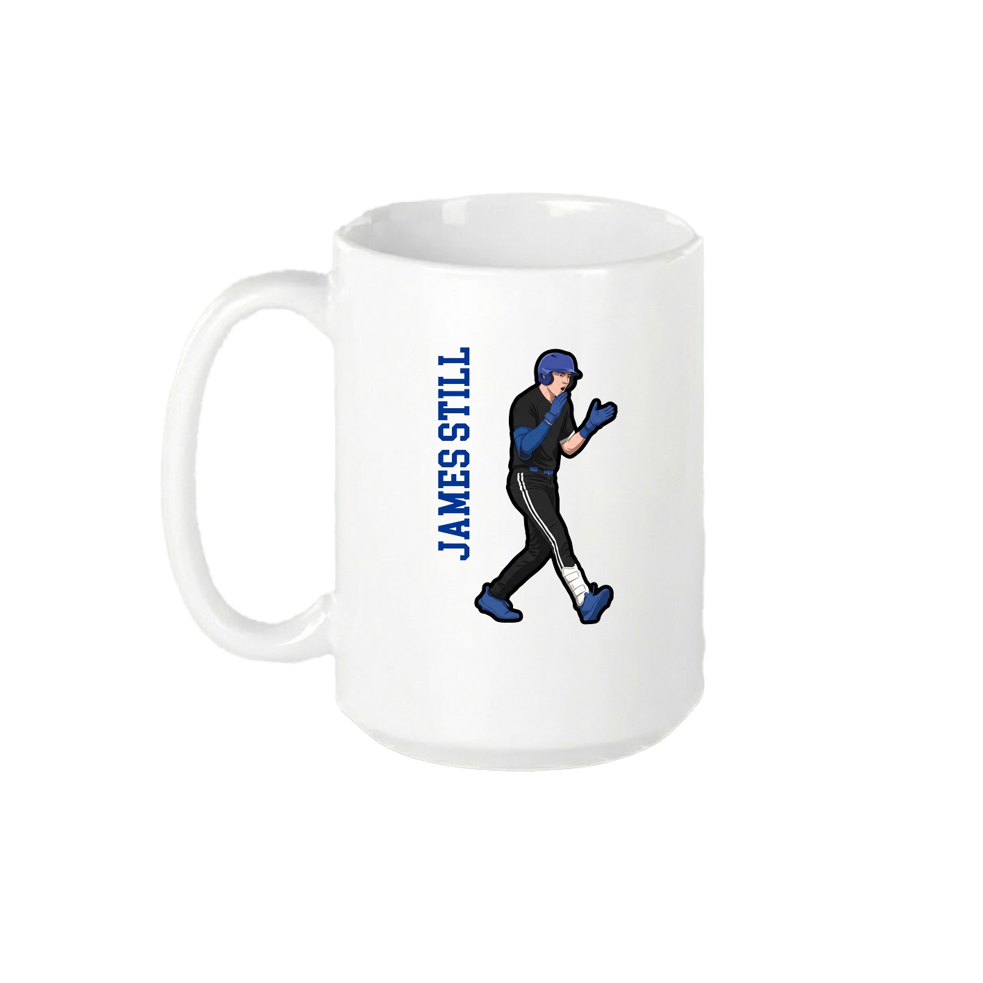 15oz Coffee Mug — Name Vertical in White