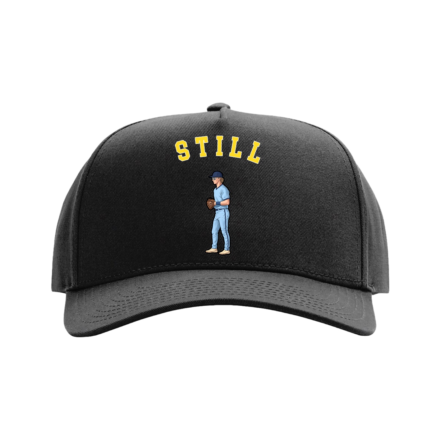 Full Fabric Five-Panel Champ Cap — Shirsey Arch in Black