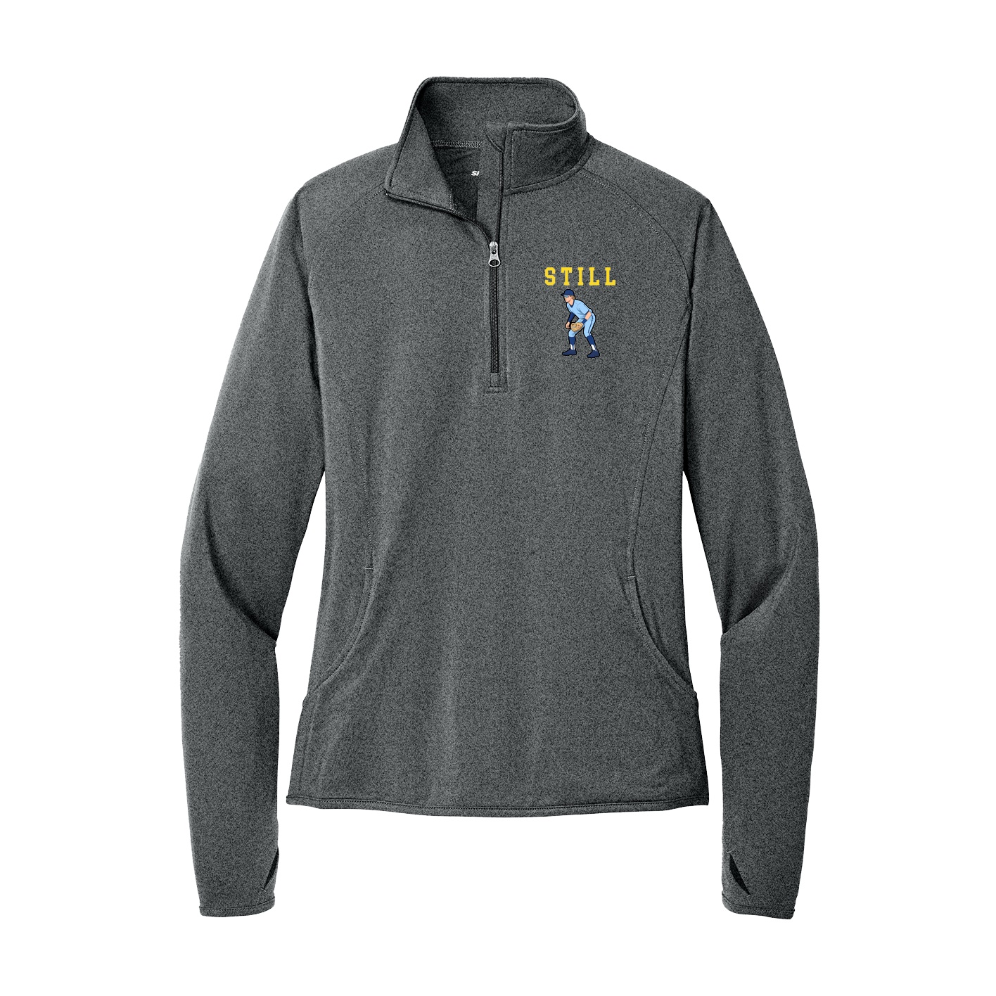 Women's Q-Zip Pullover — Shirsey in Grey