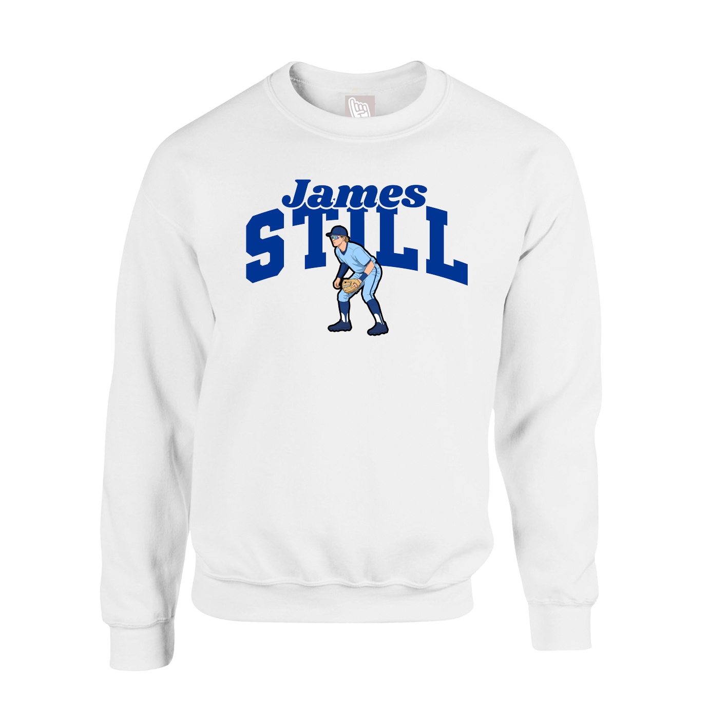 Fleece Crew — Signature Arch in White