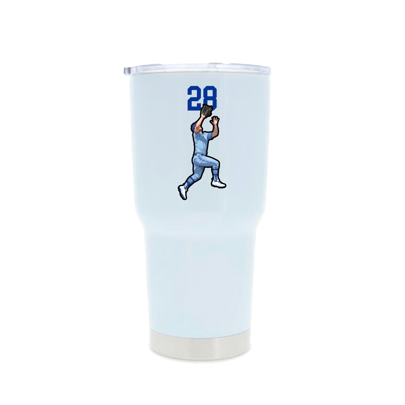 30oz Stainless Steel Tumbler — Number Top in White