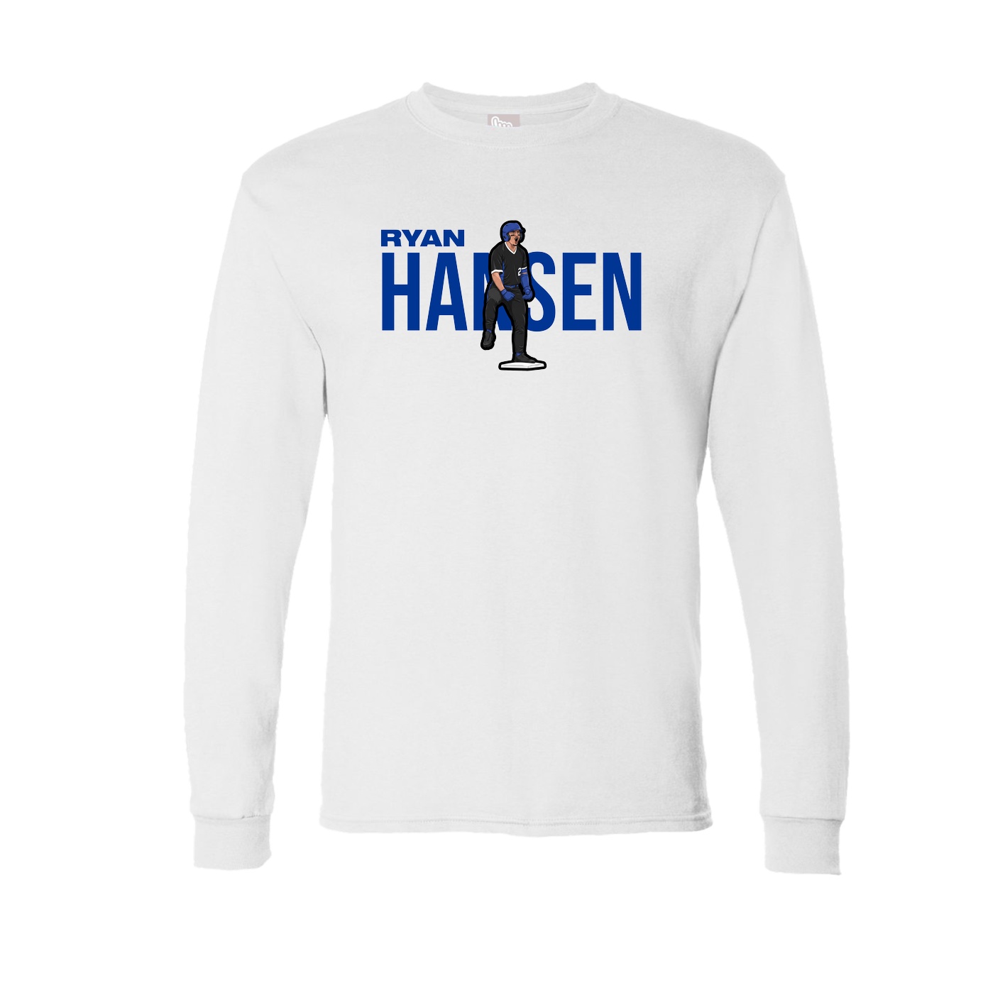 Long Sleeve Tee — Player Name in White